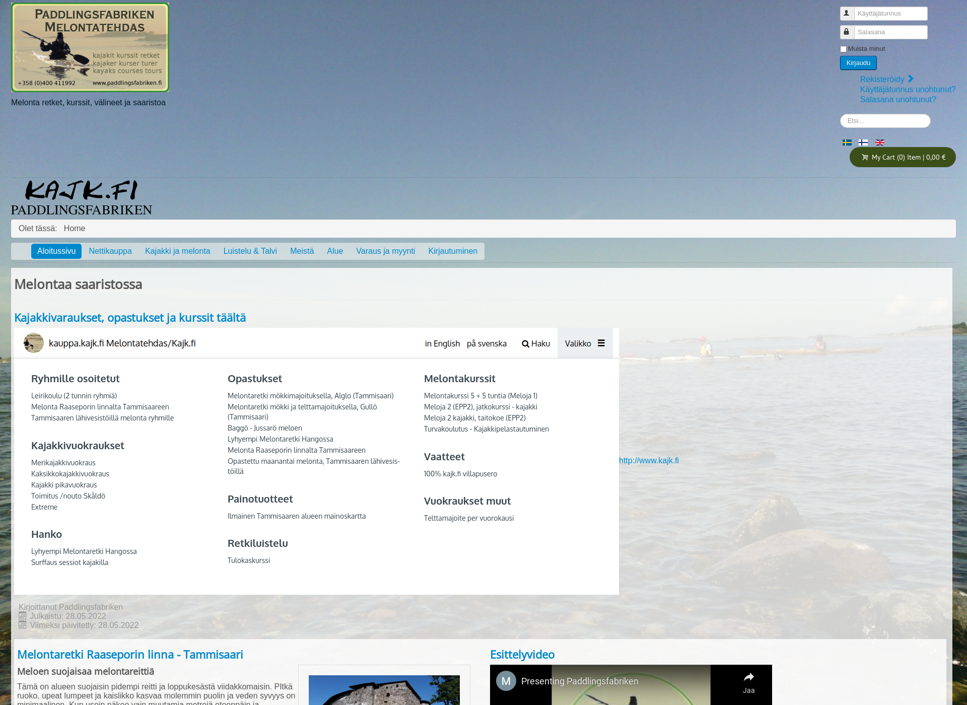 Screenshot for paddlingsfabriken.fi