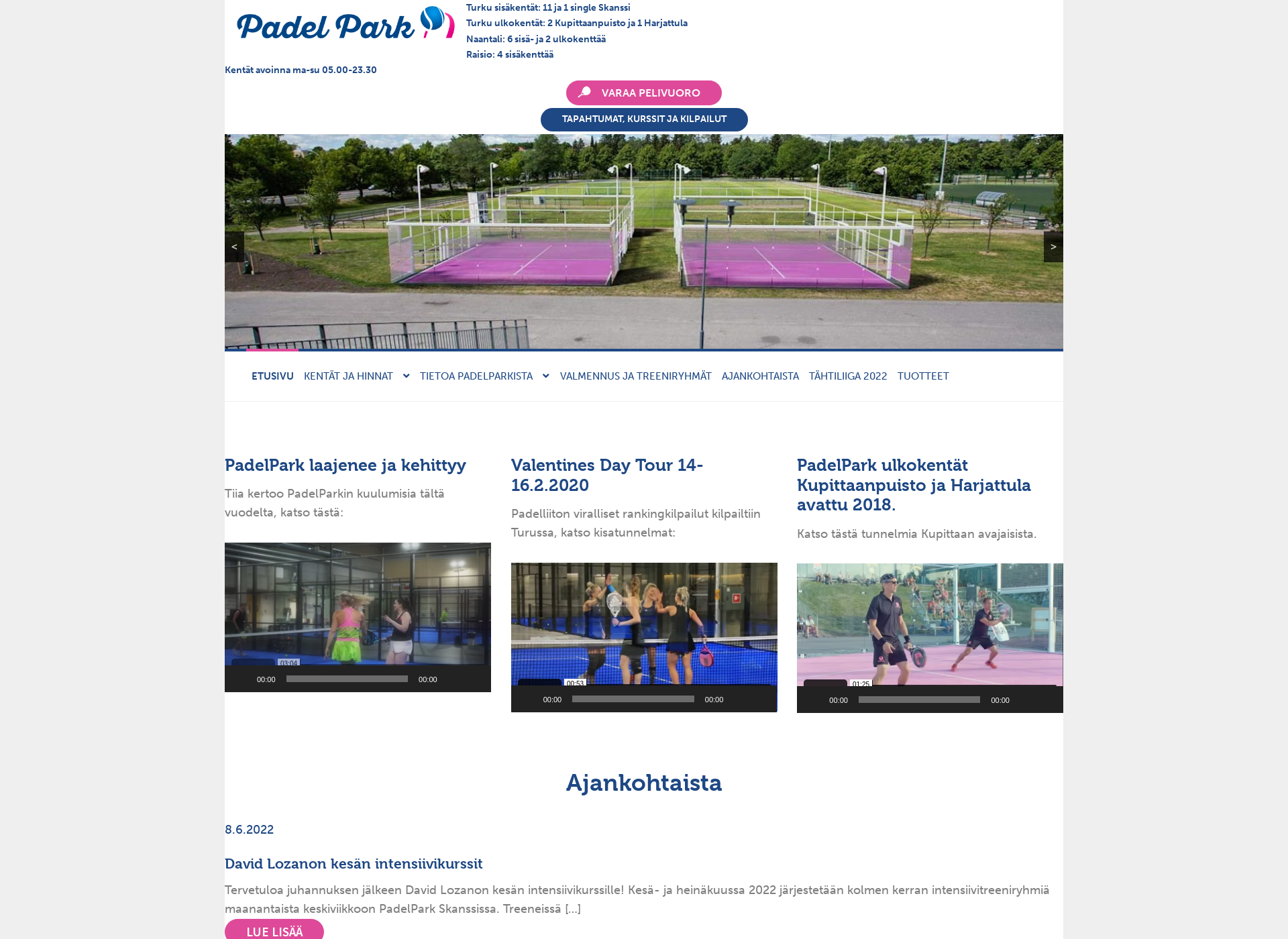Screenshot for padelpark.fi
