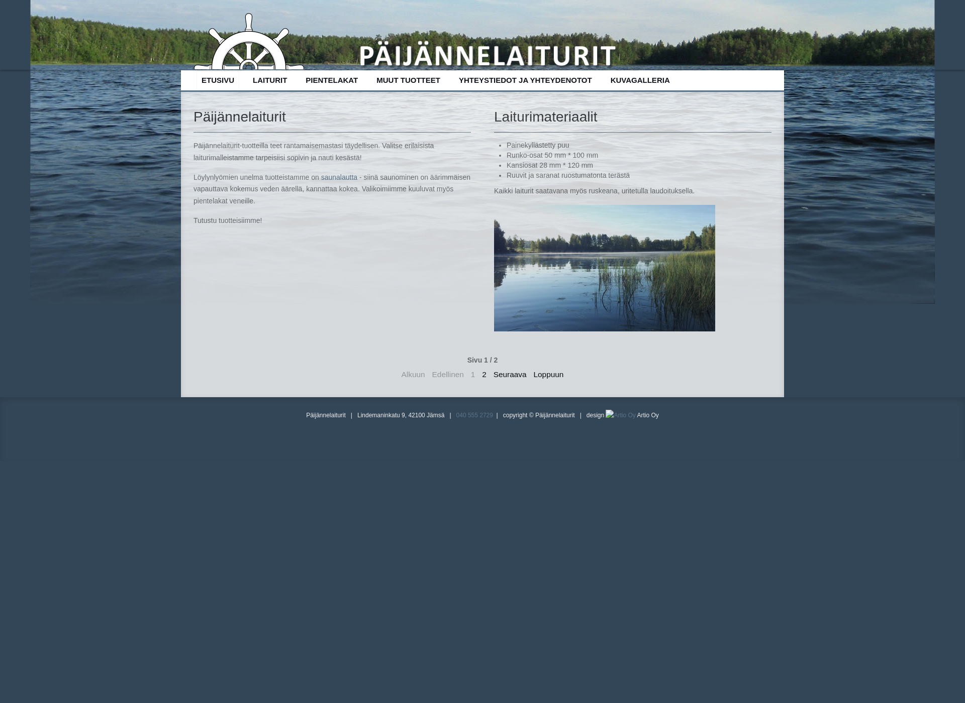 Skärmdump för paijannelaiturit.fi