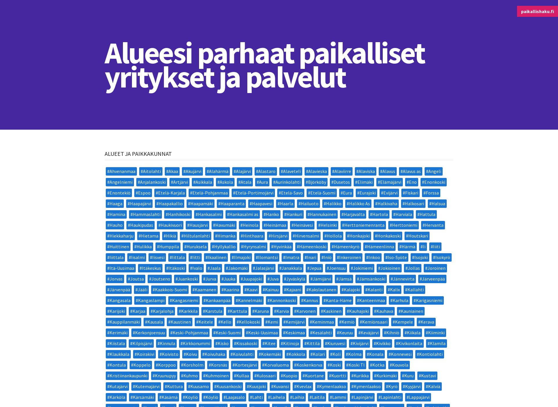 Skärmdump för paikallishaku.fi
