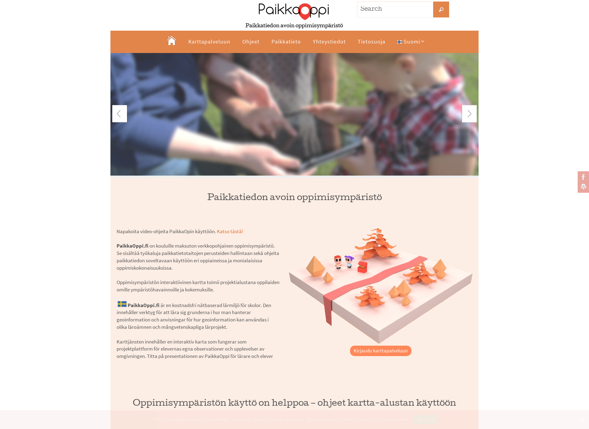 Skärmdump för paikkaoppi.fi
