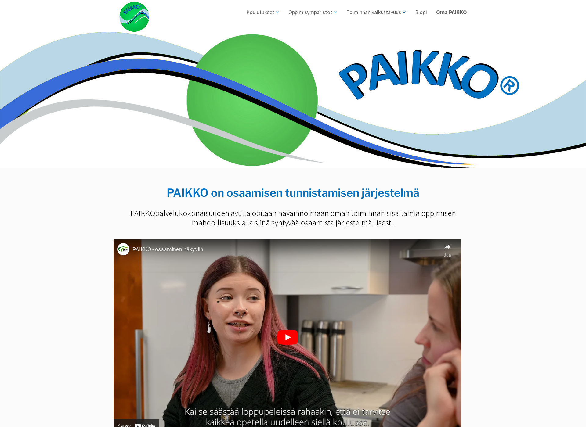 Skärmdump för paikko.fi
