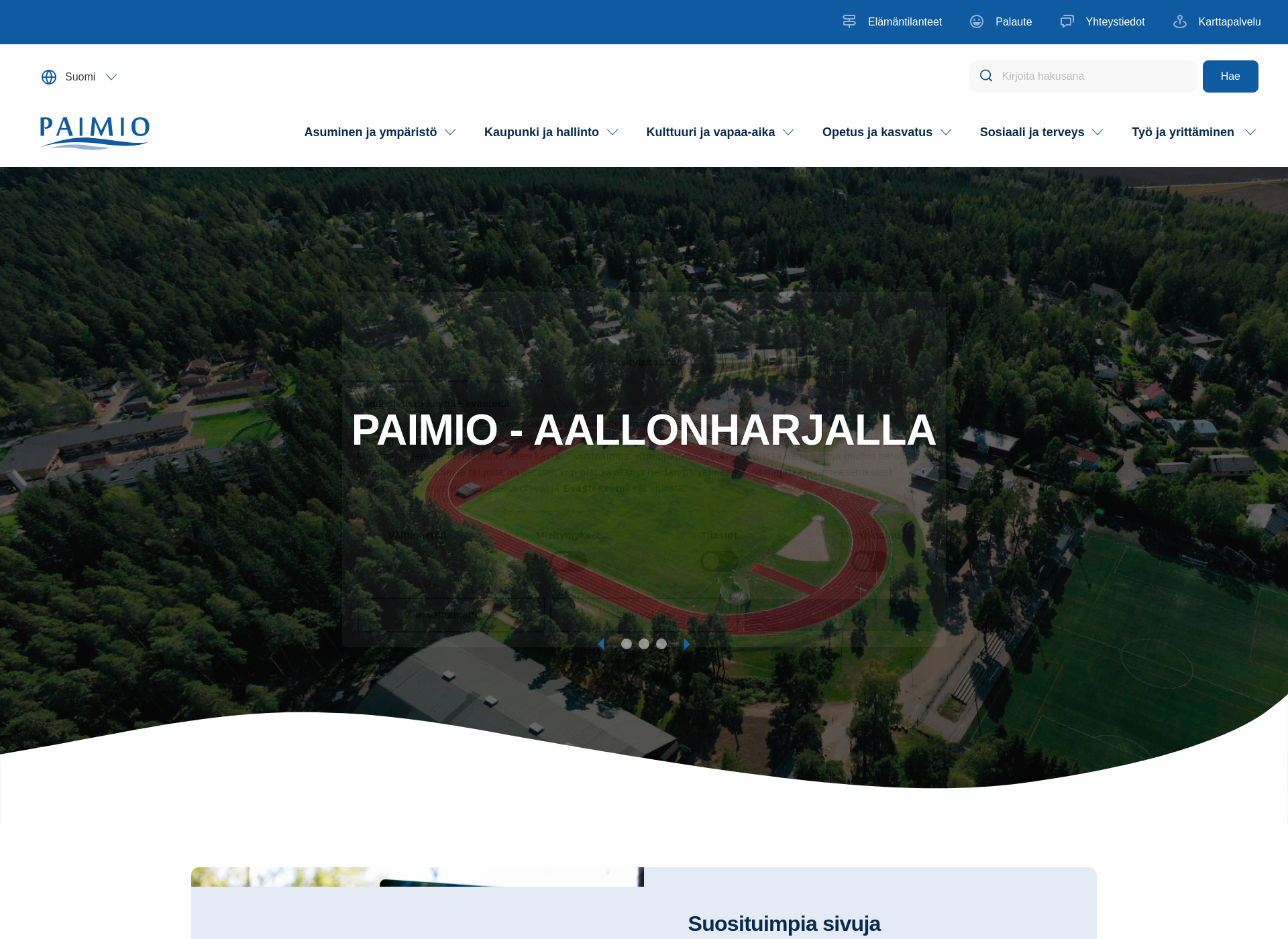 Screenshot for paimio.fi