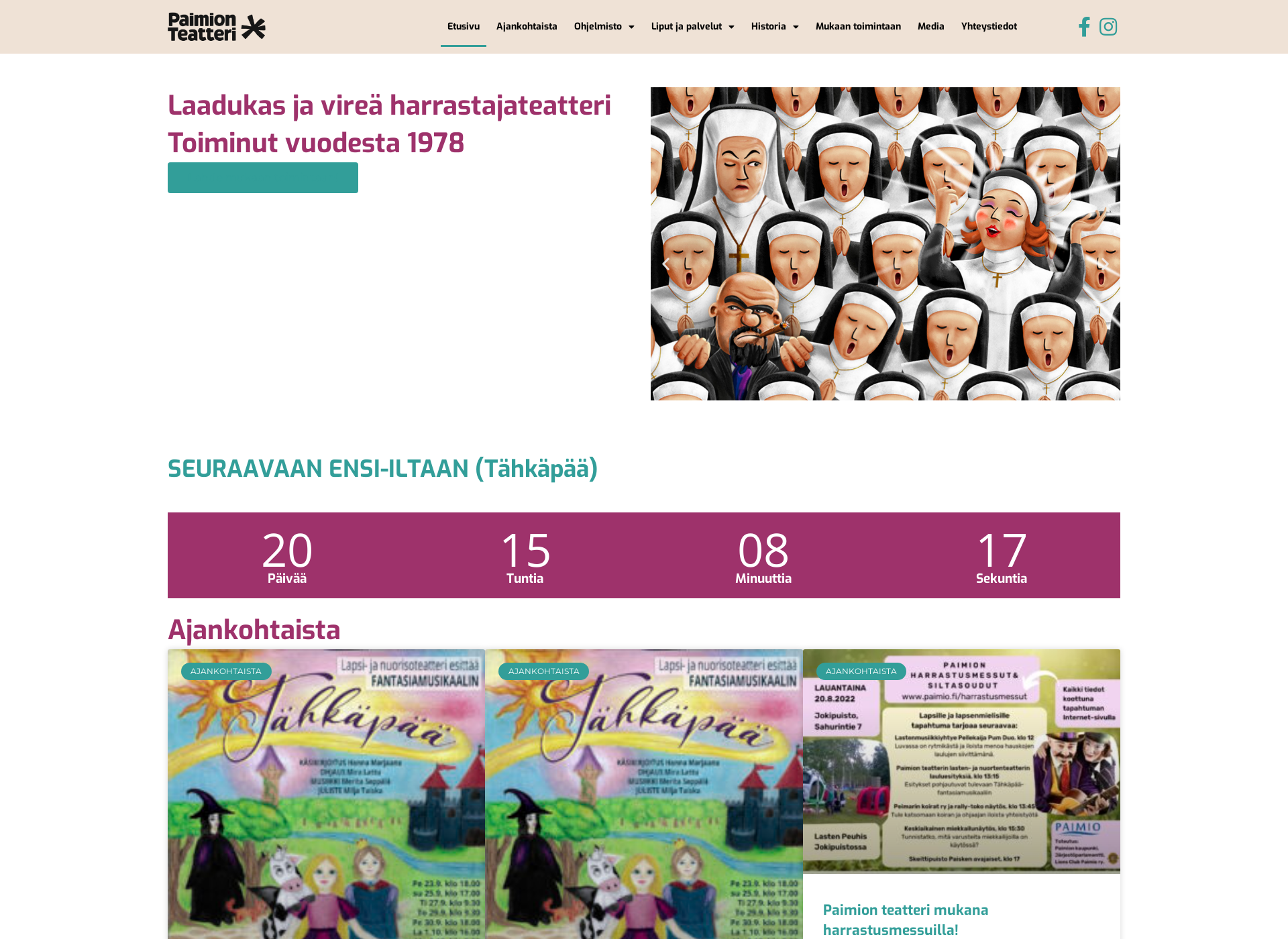 Screenshot for paimionkesateatteri.fi