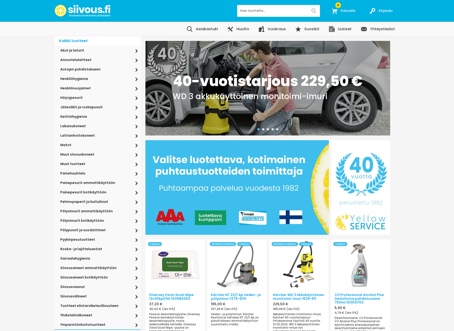Skärmdump för painepesuri.fi