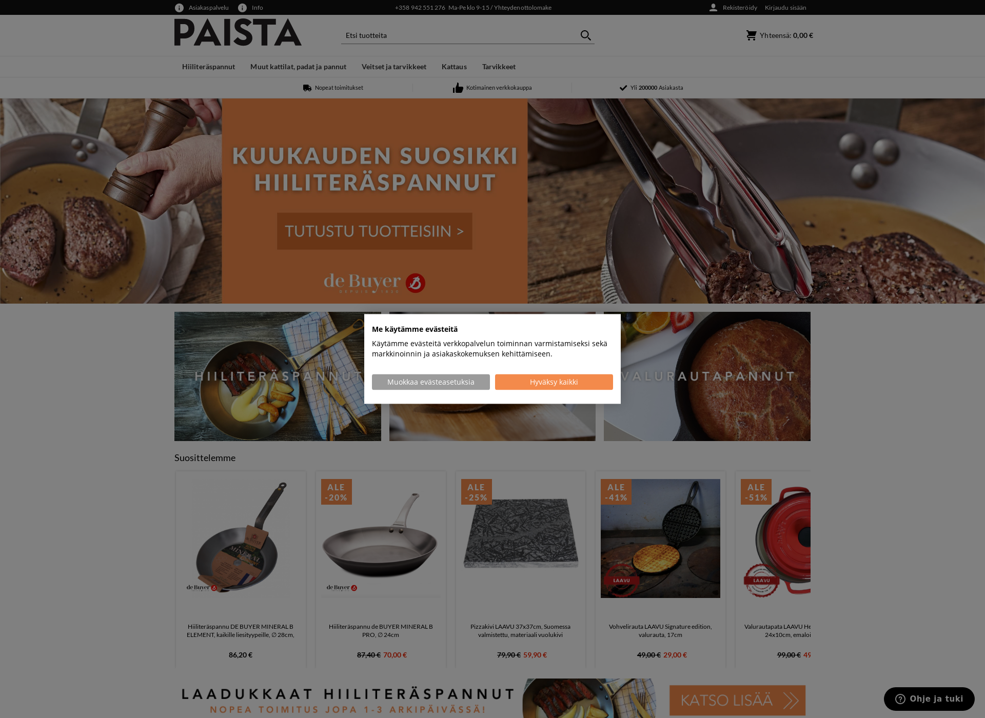 Skärmdump för paista.fi
