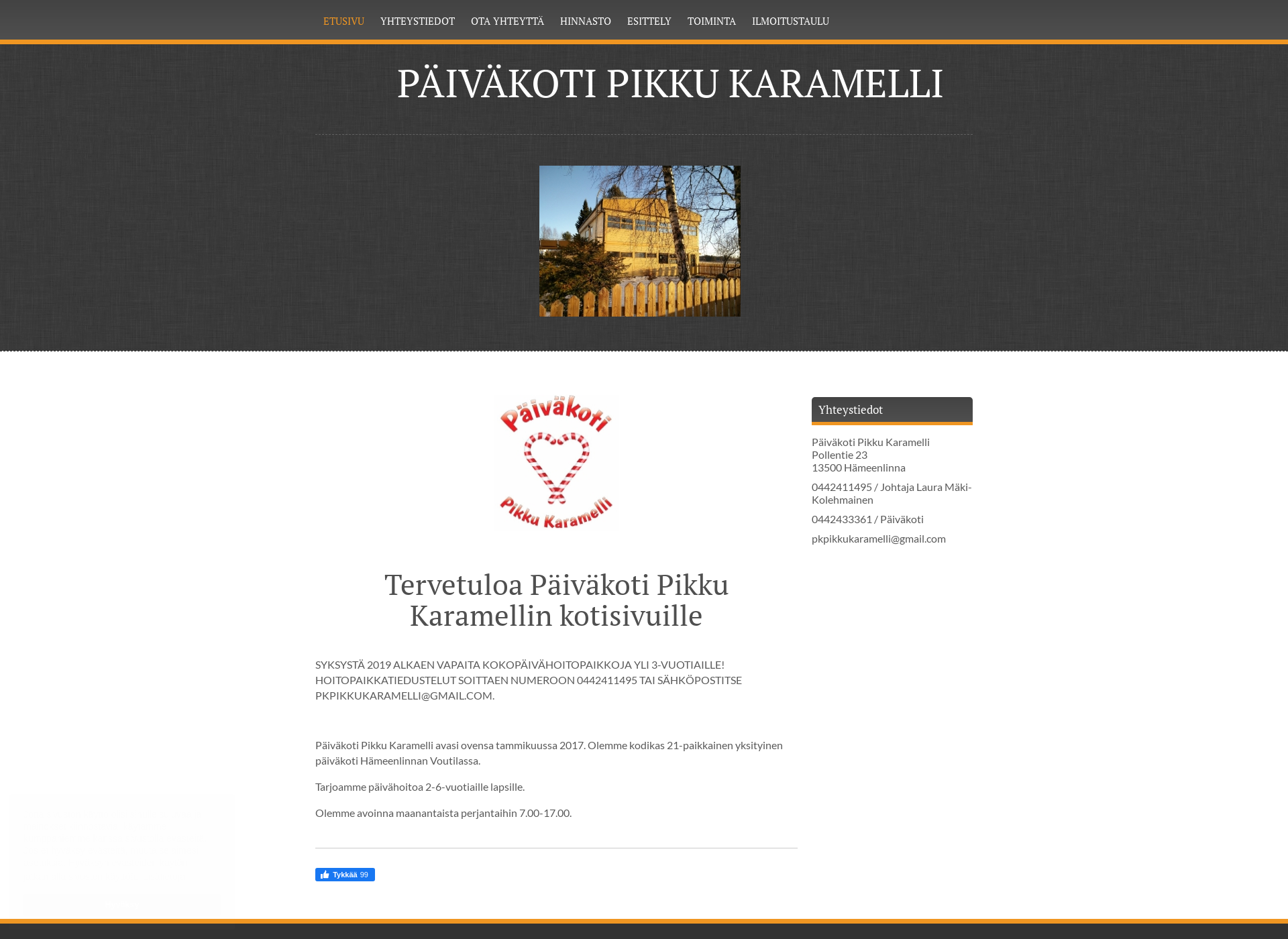 Skärmdump för paivakotipikkukaramelli.fi