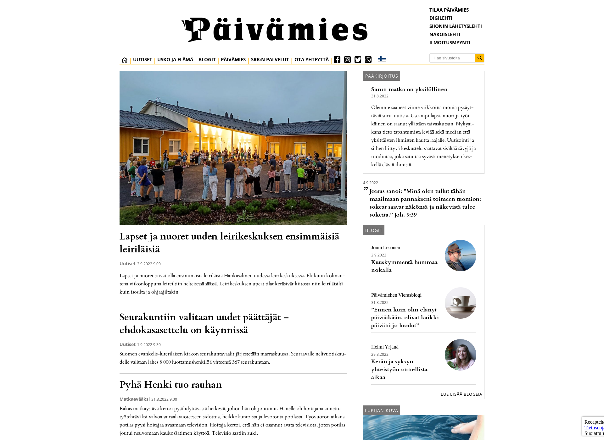 Skärmdump för paivamies.fi