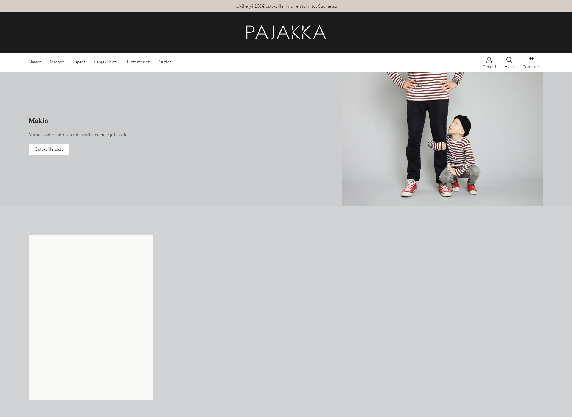 Skärmdump för pajakka.fi