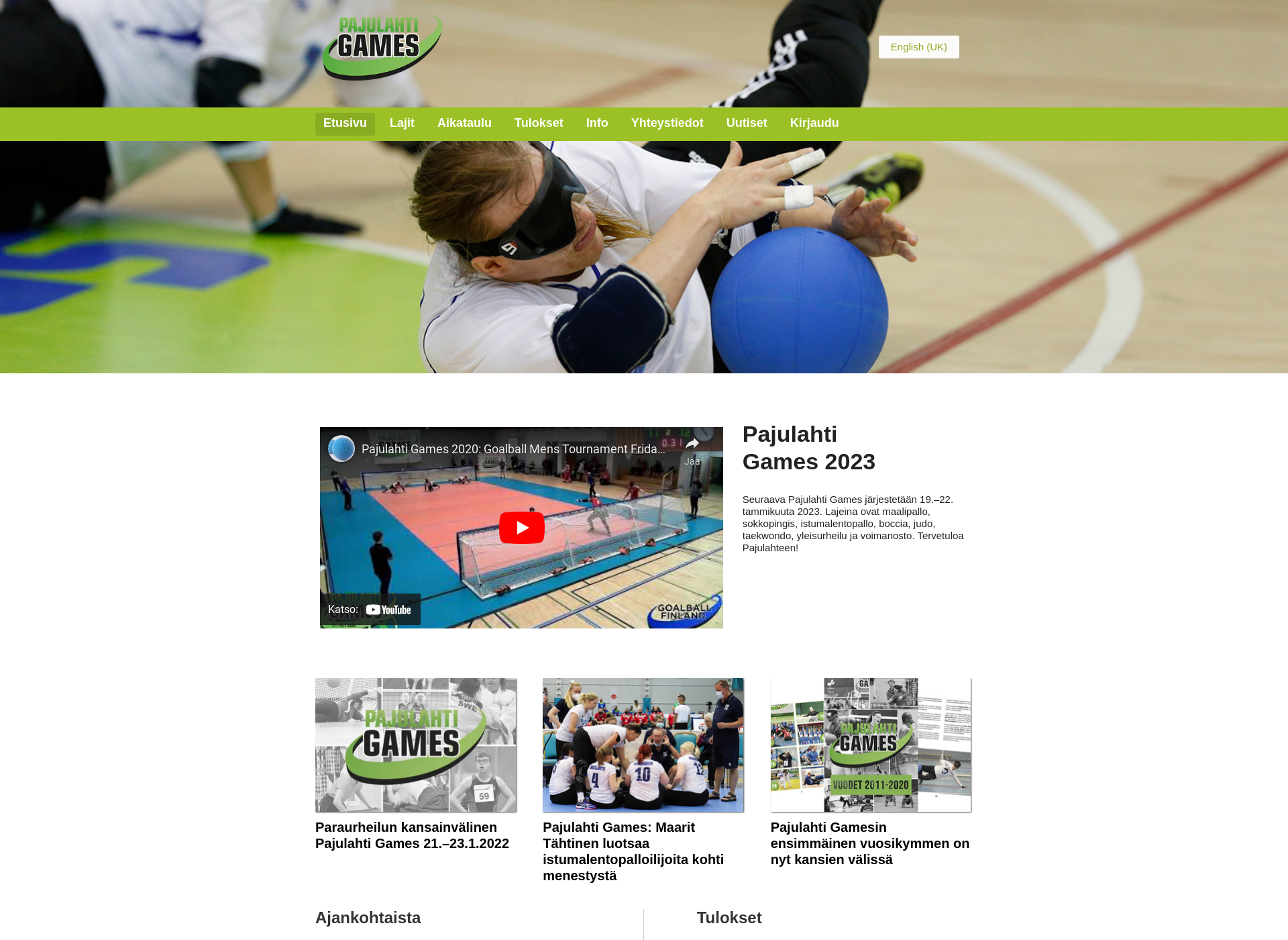 Skärmdump för pajulahtigames.fi