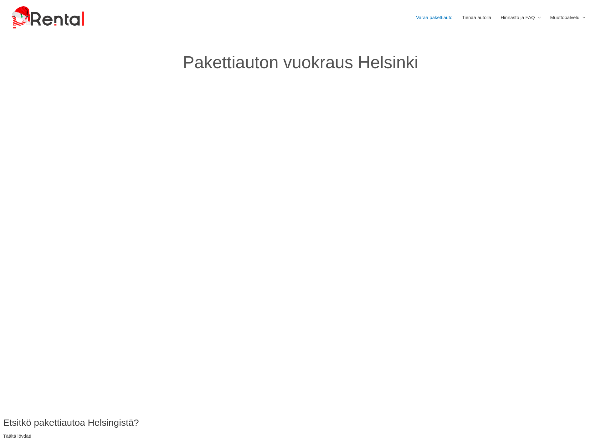 Skärmdump för pakettiautonvuokraushelsinki.fi