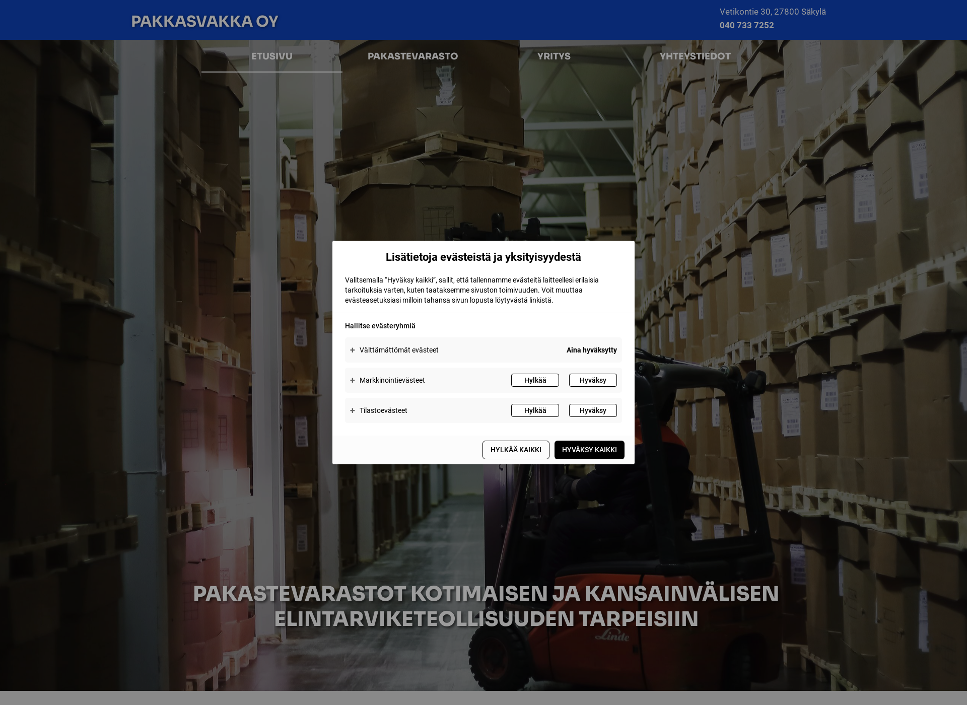 Screenshot for pakkasvakka.fi