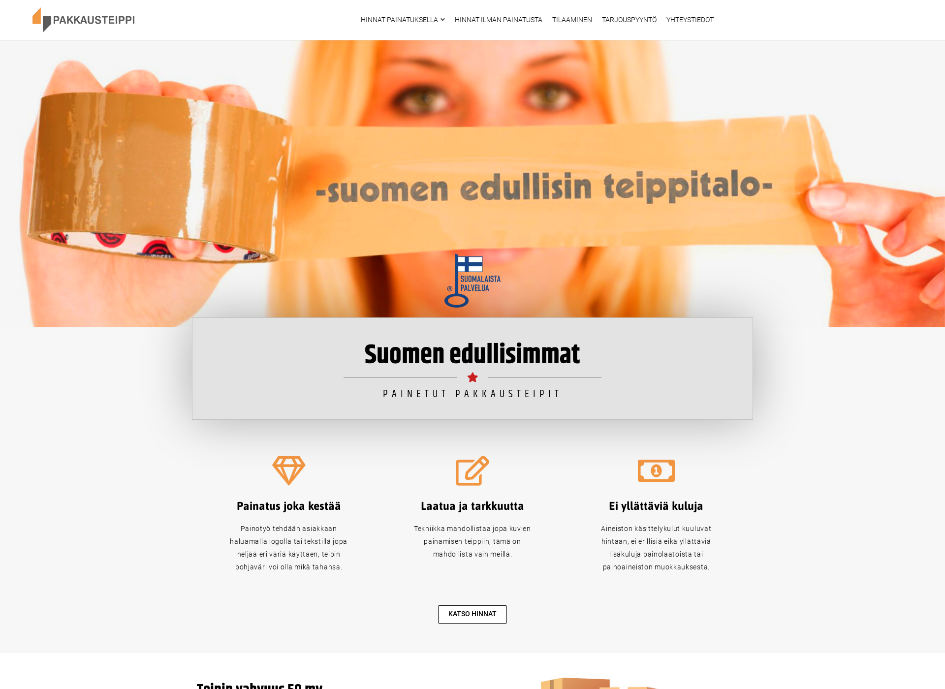 Screenshot for pakkausteippi.fi