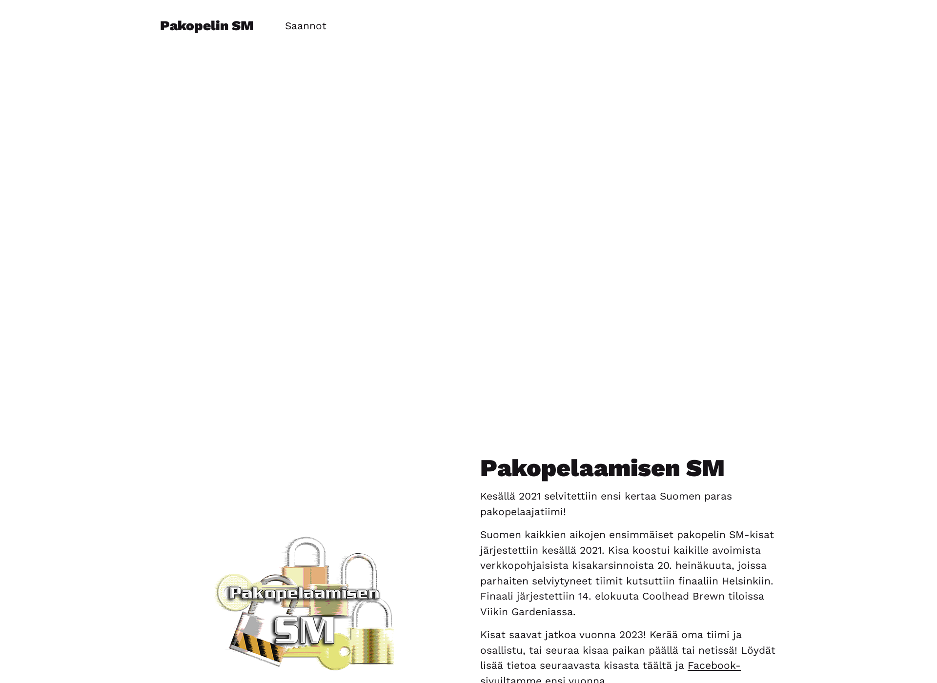 Skärmdump för pakopelinsm.fi