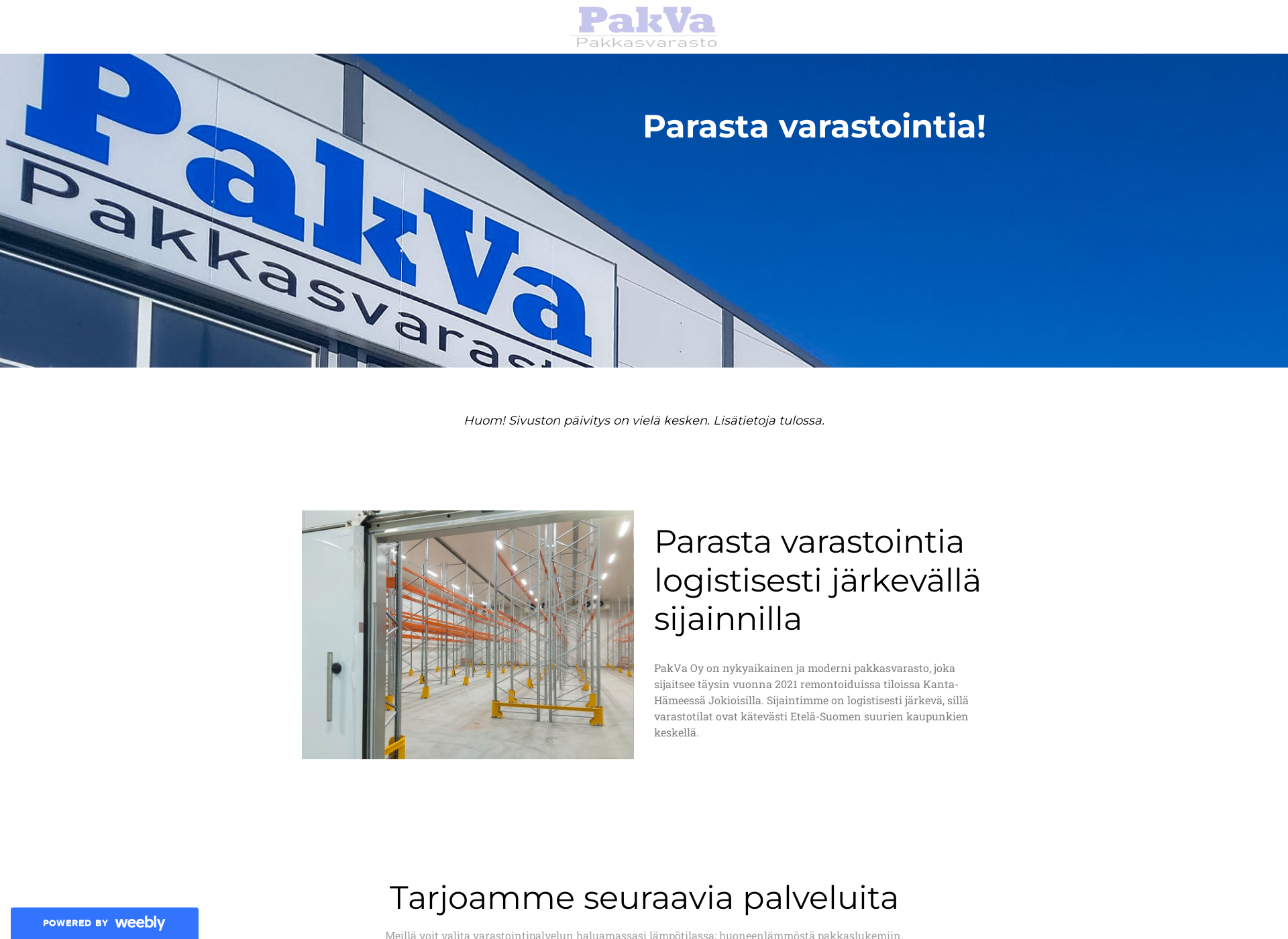 Skärmdump för pakva.fi