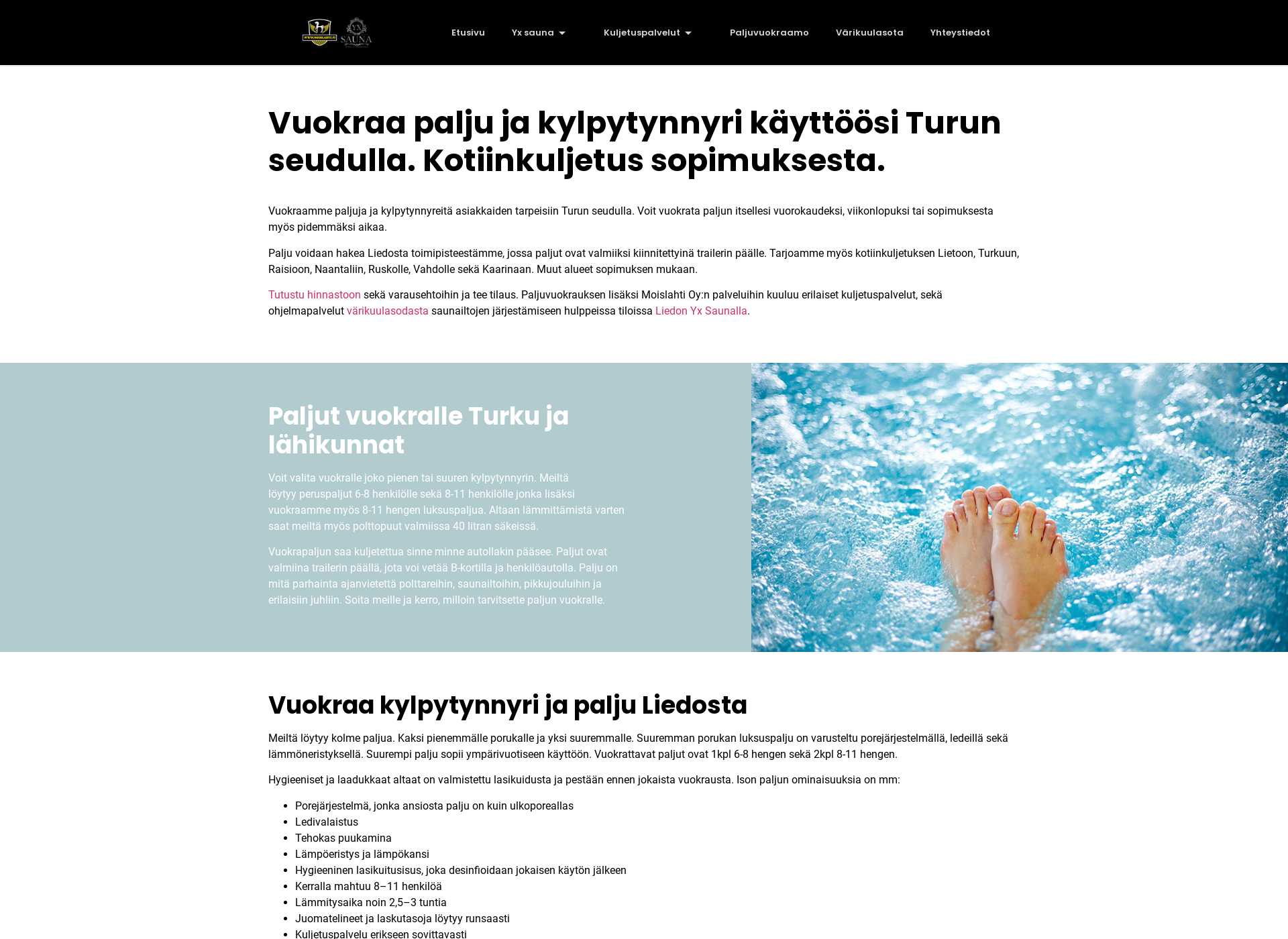 Screenshot for paljuvuokraamo.fi
