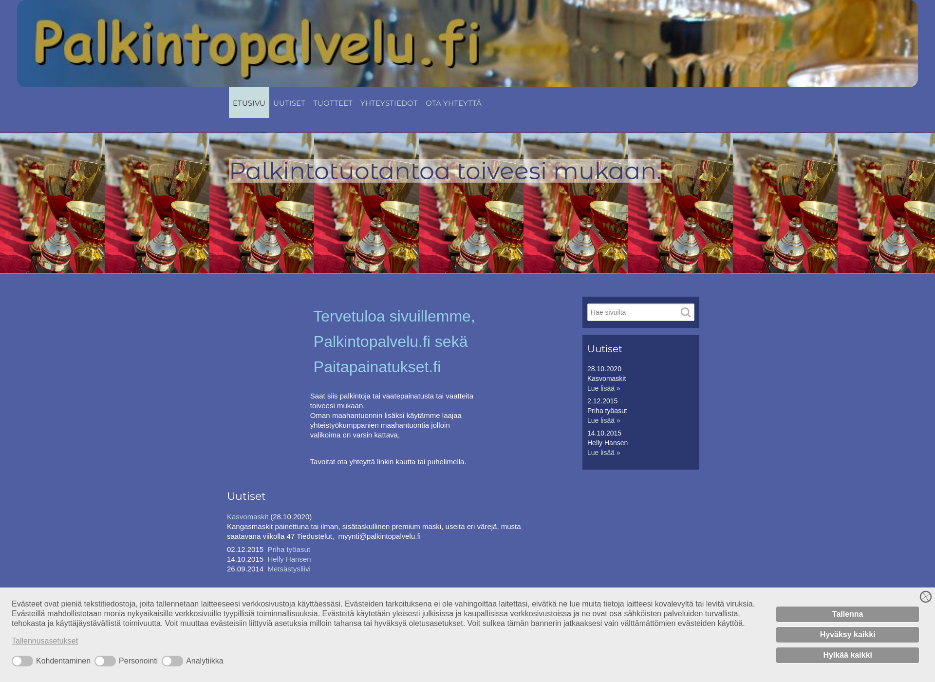 Screenshot for palkintopalvelu.fi