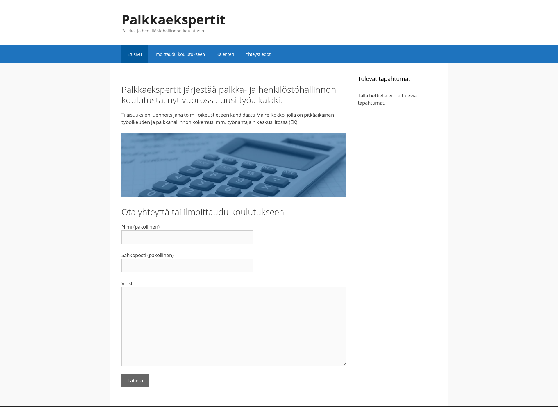 Skärmdump för palkkaekspertit.fi