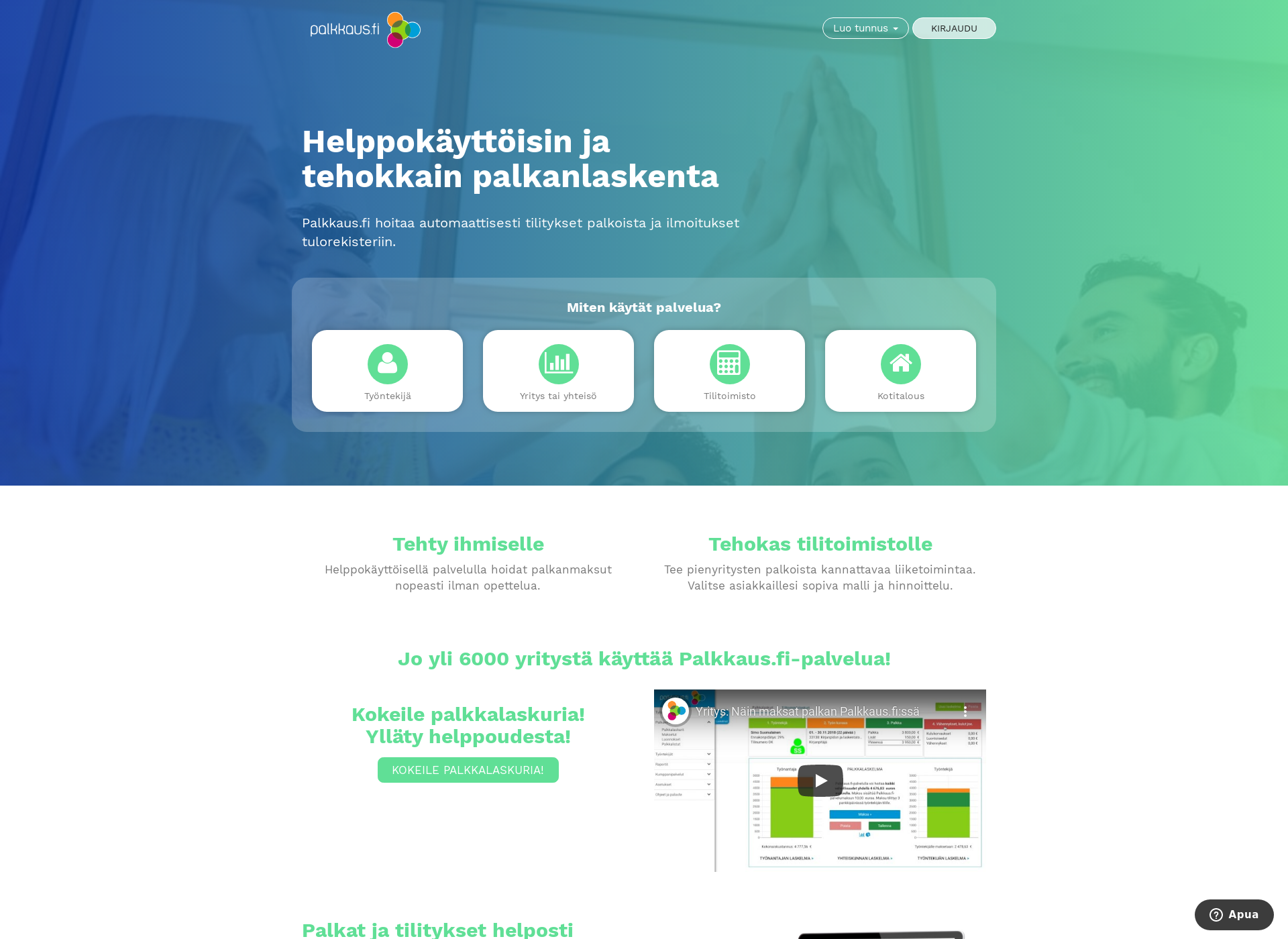 Screenshot for palkkapaikka.fi
