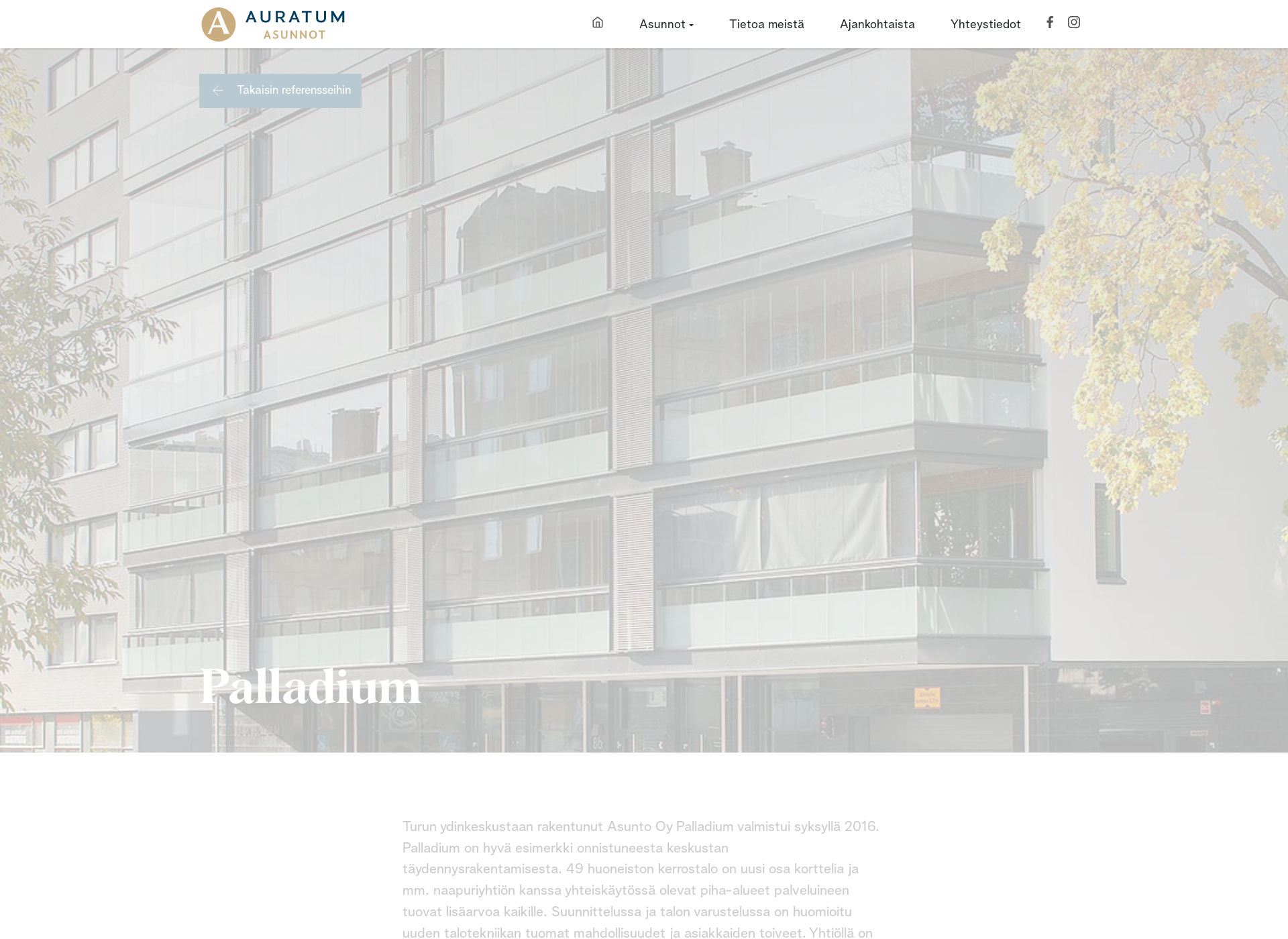 Skärmdump för palladium.fi