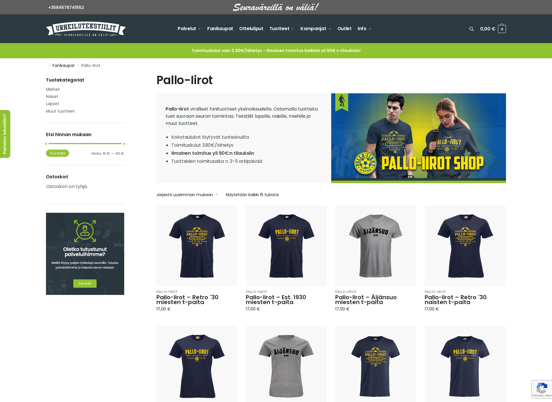 Screenshot for palloiirotshop.fi