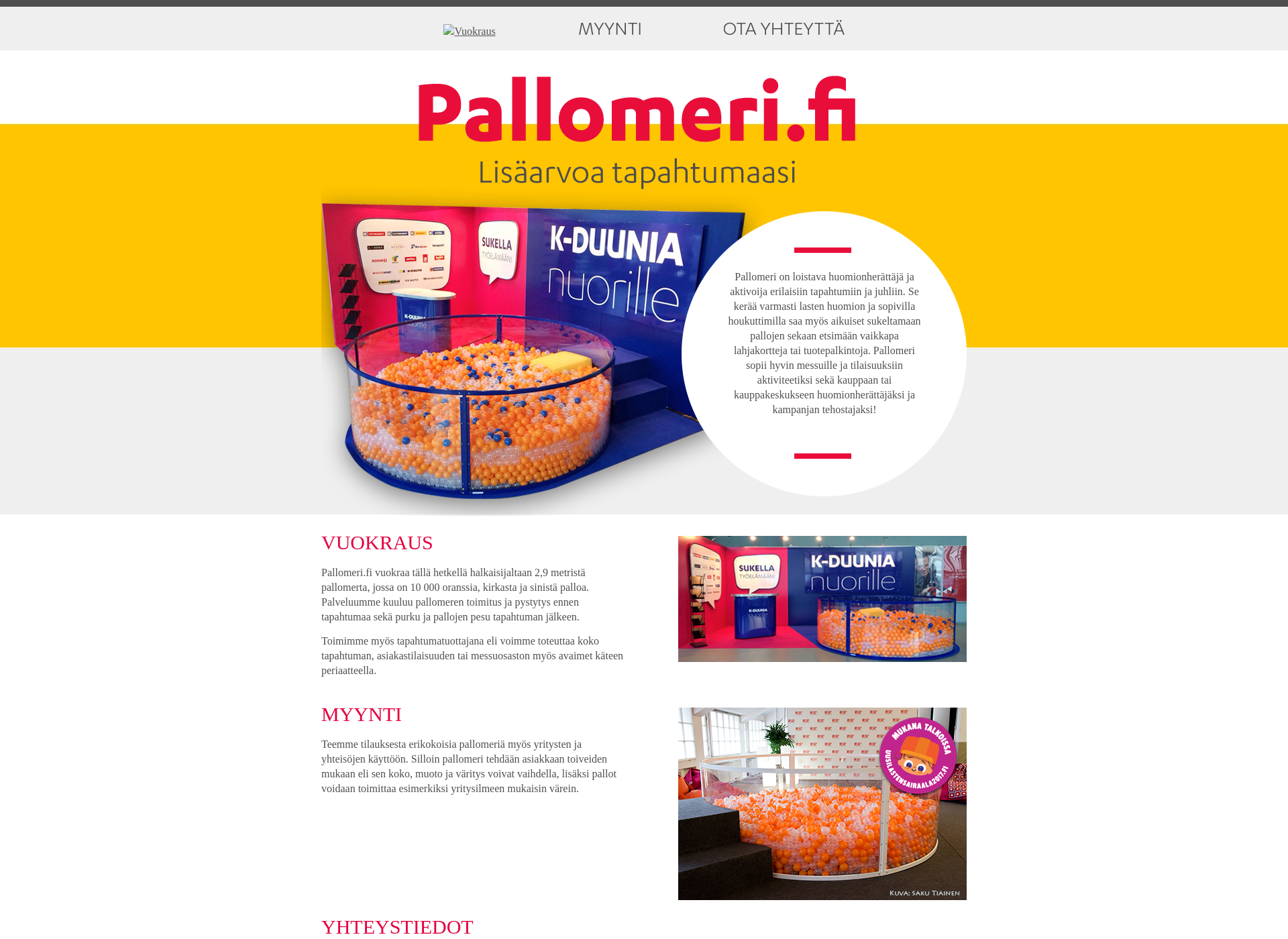 Skärmdump för pallomeri.fi