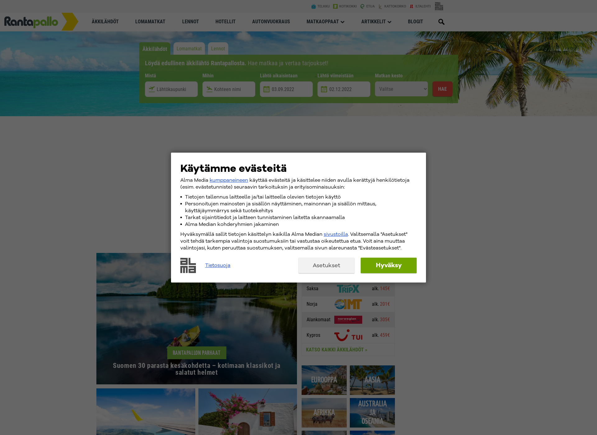 Screenshot for pallontallaajat.fi