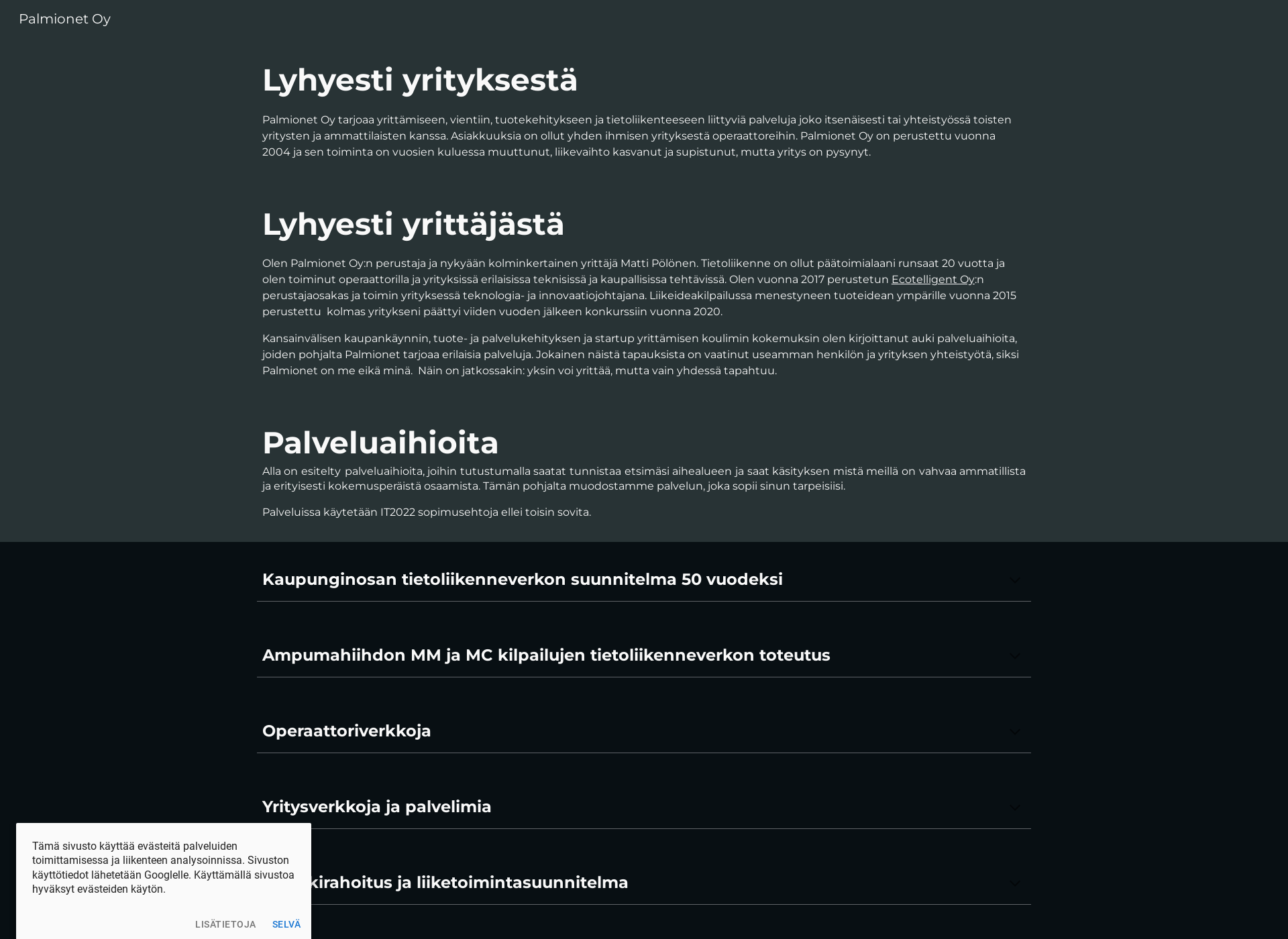 Screenshot for palmionet.fi