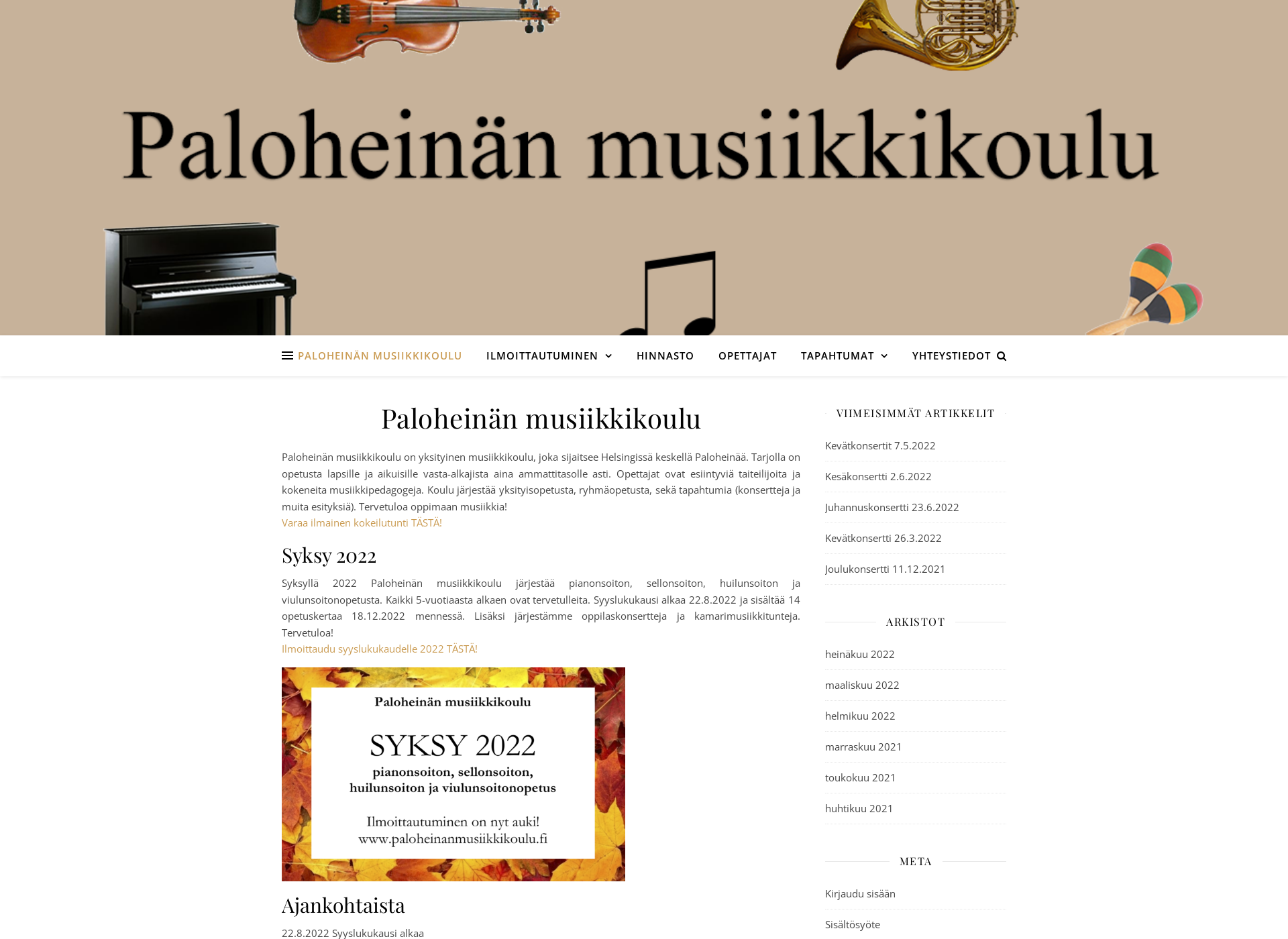 Screenshot for paloheinanmusiikkikoulu.fi