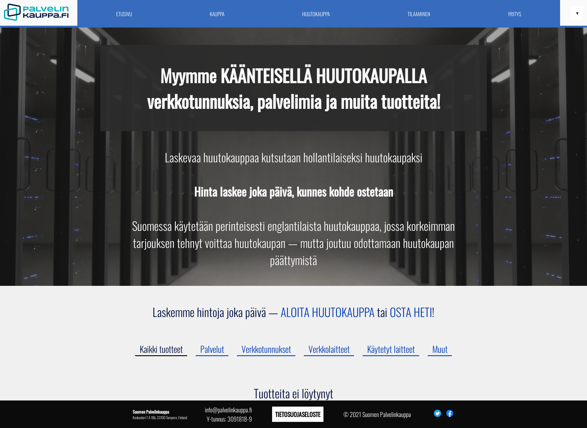 Screenshot for palvelinkauppa.fi