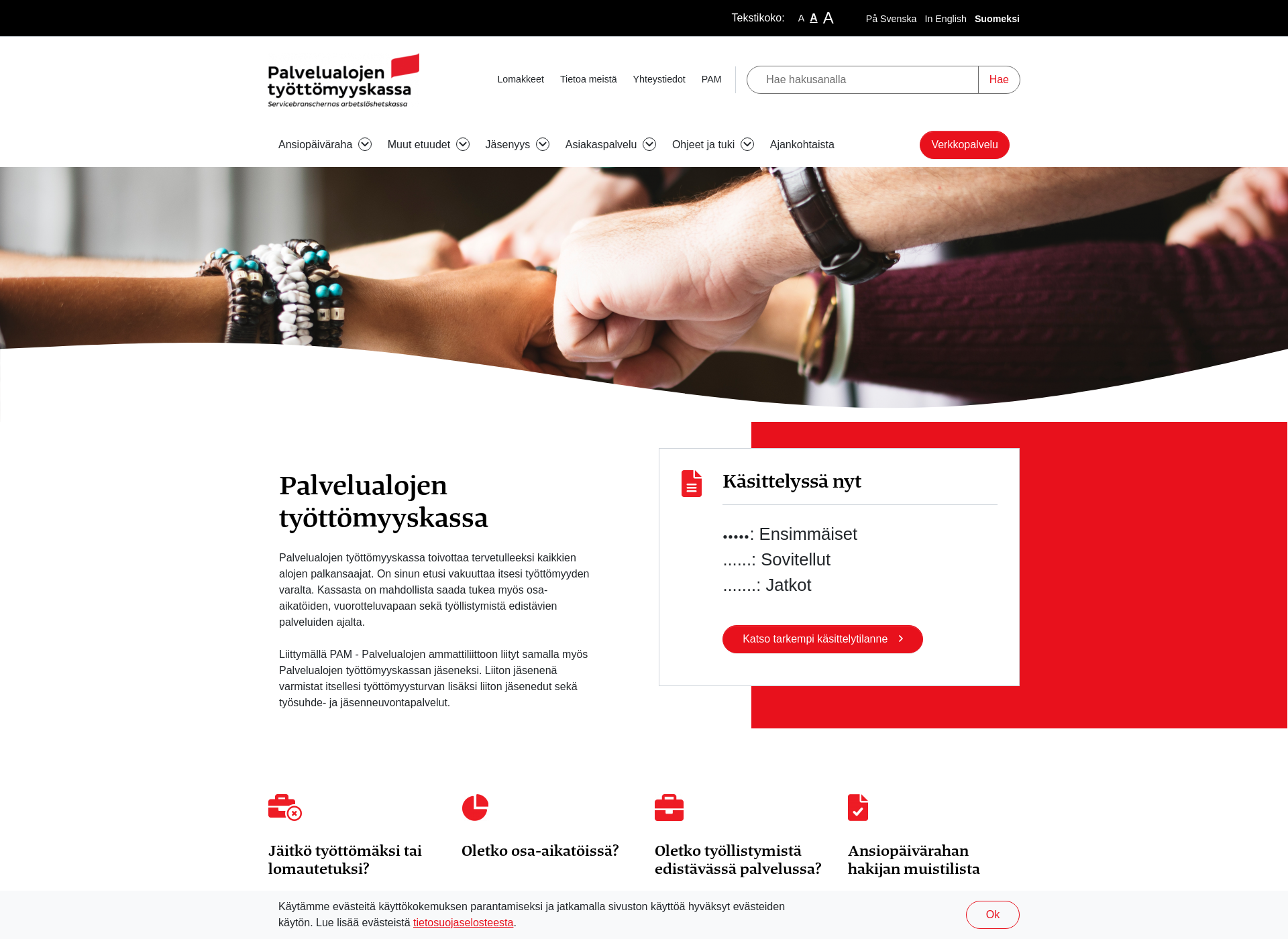 Screenshot for palvelualojenkassa.fi