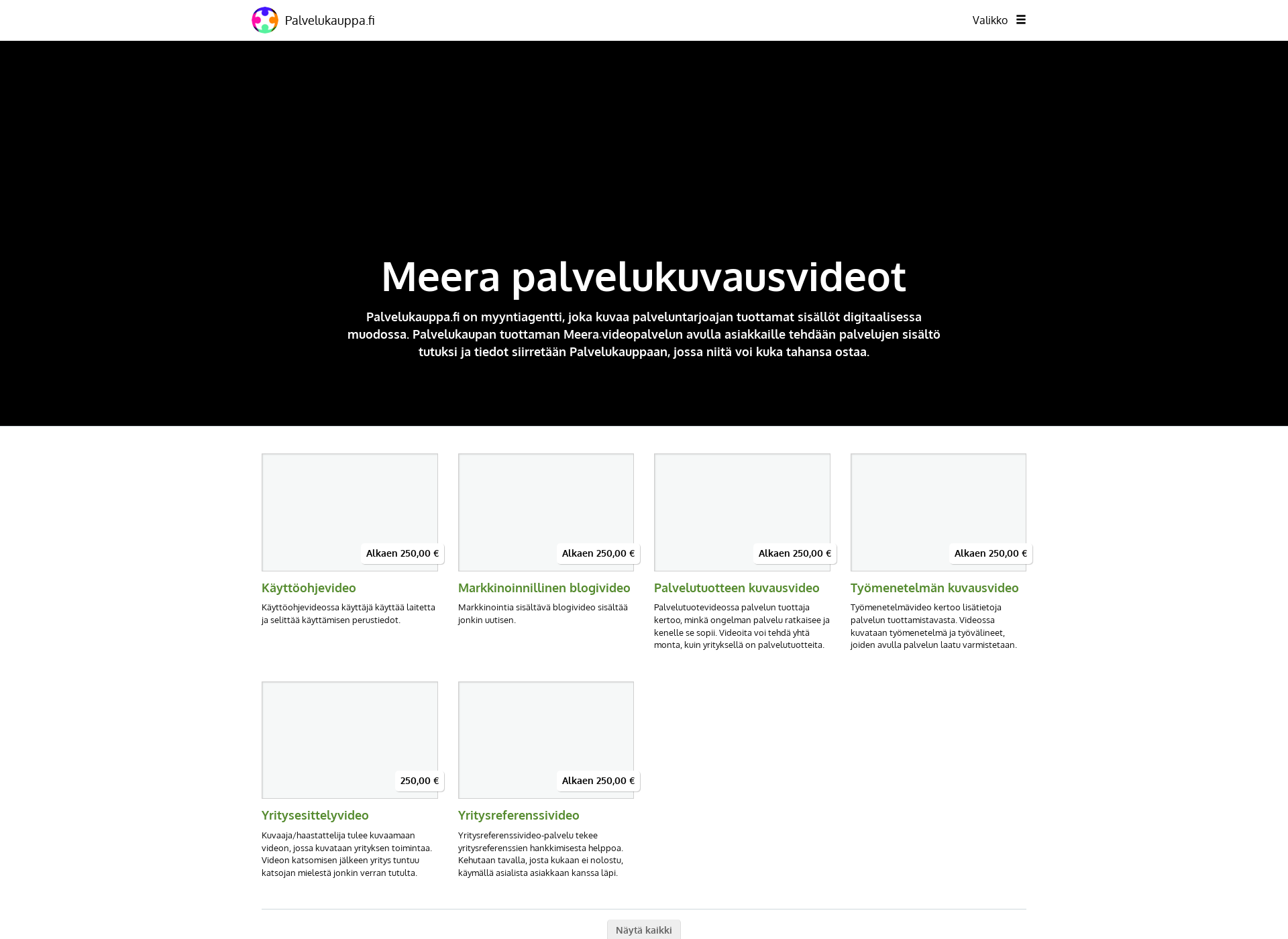 Skärmdump för palvelukauppa.fi