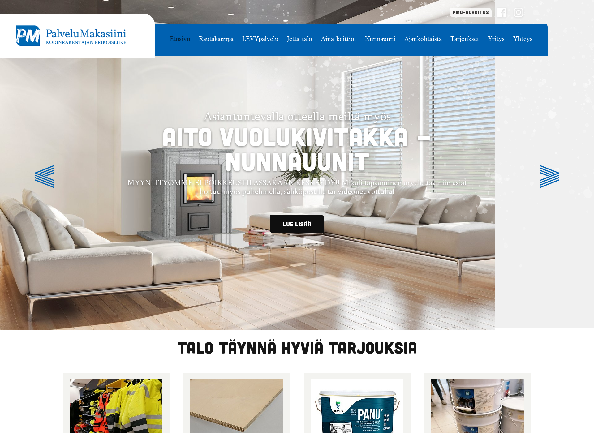 Skärmdump för palvelumakasiini.fi