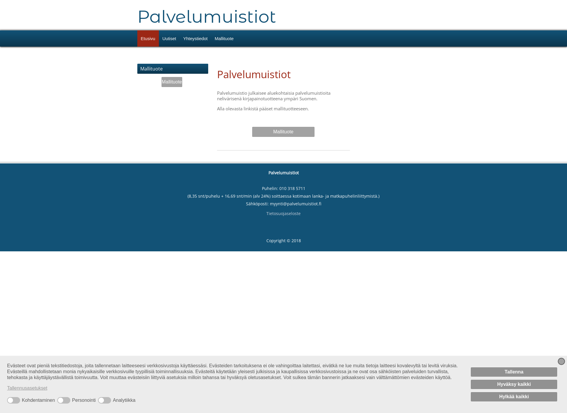 Skärmdump för palvelumuistiot.fi