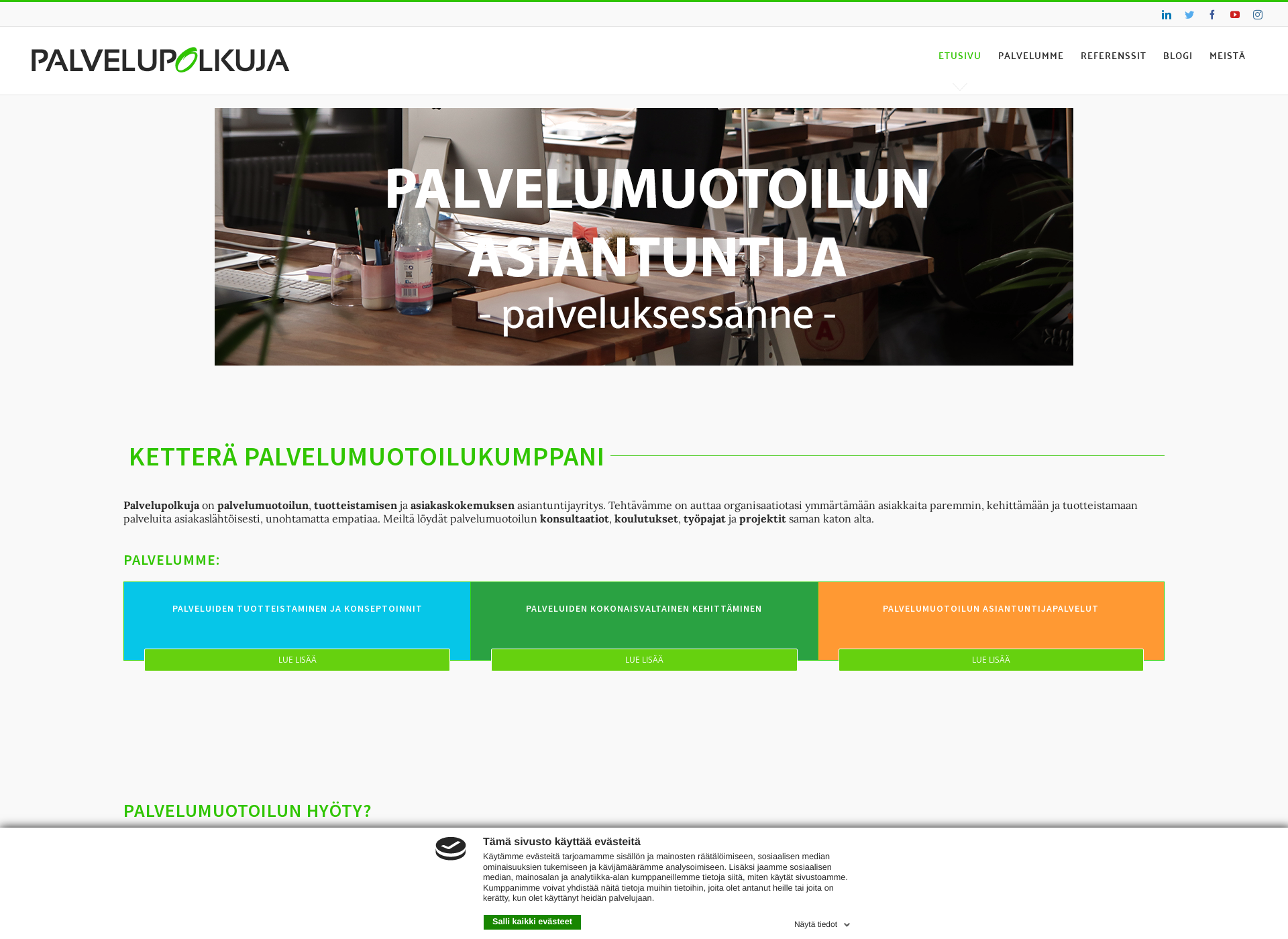Skärmdump för palvelupolkuja.fi