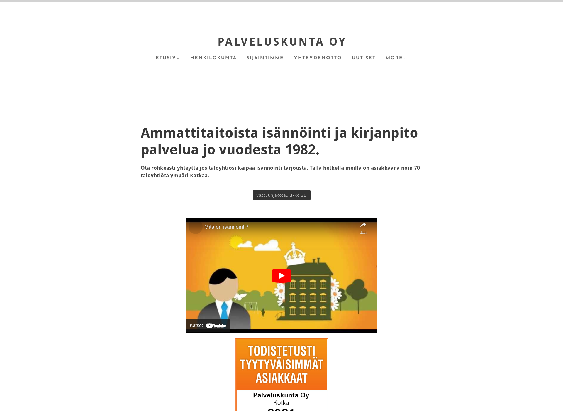 Screenshot for palveluskunta.fi