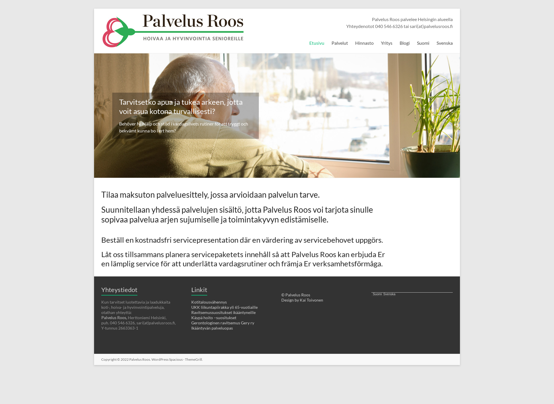 Screenshot for palvelusroos.fi