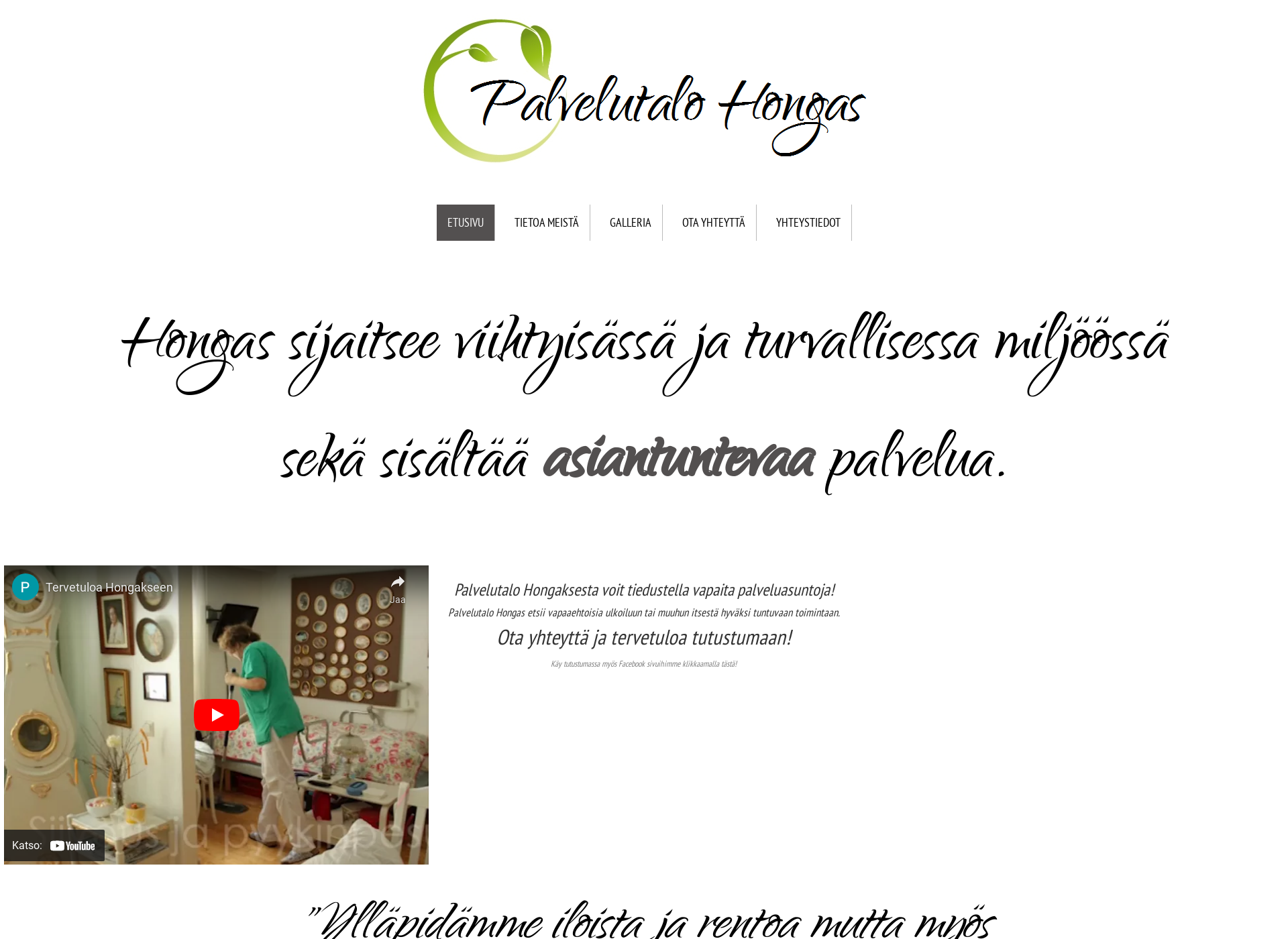 Screenshot for palvelutalohongas.fi