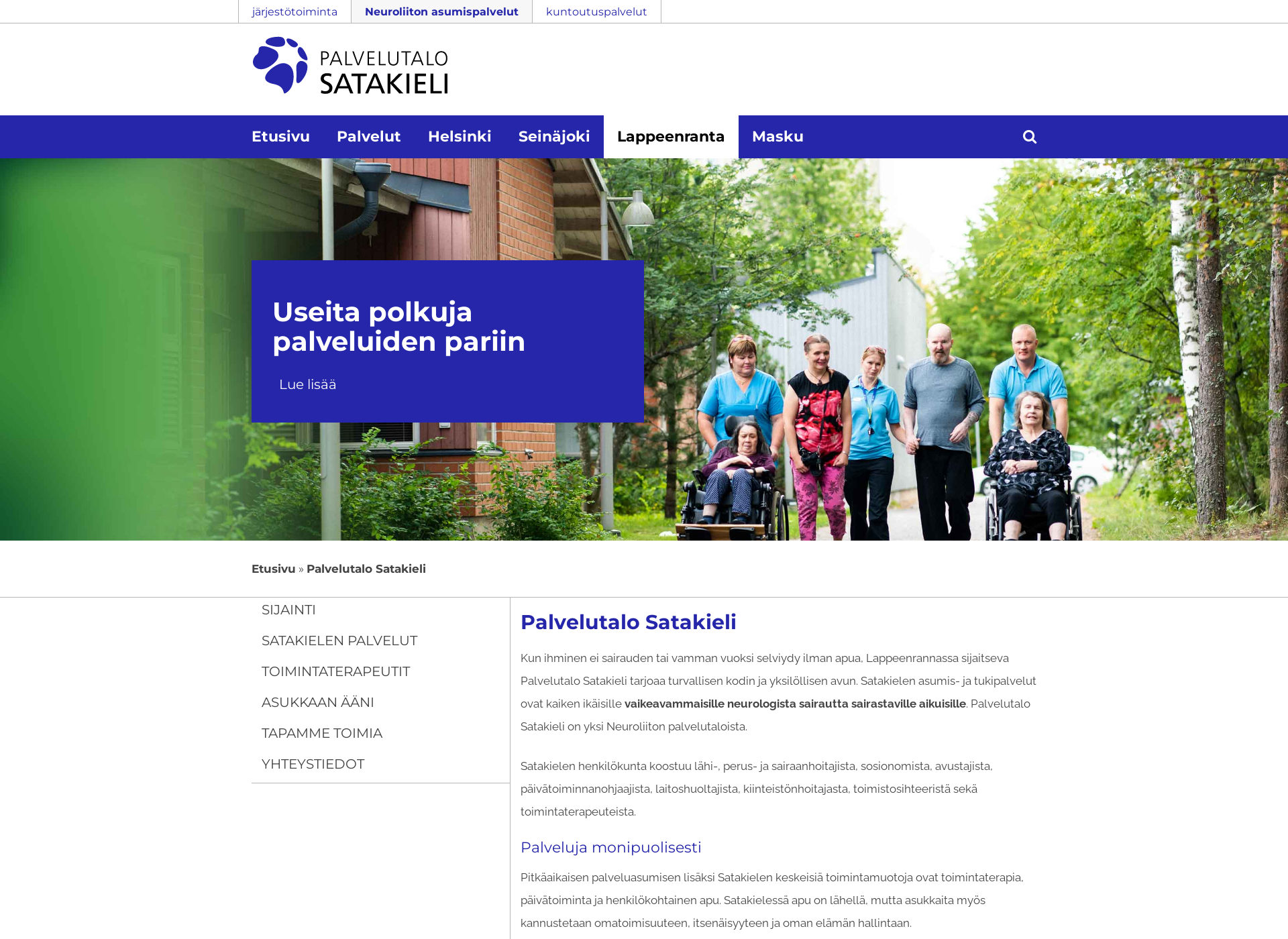 Screenshot for palvelutalosatakieli.fi