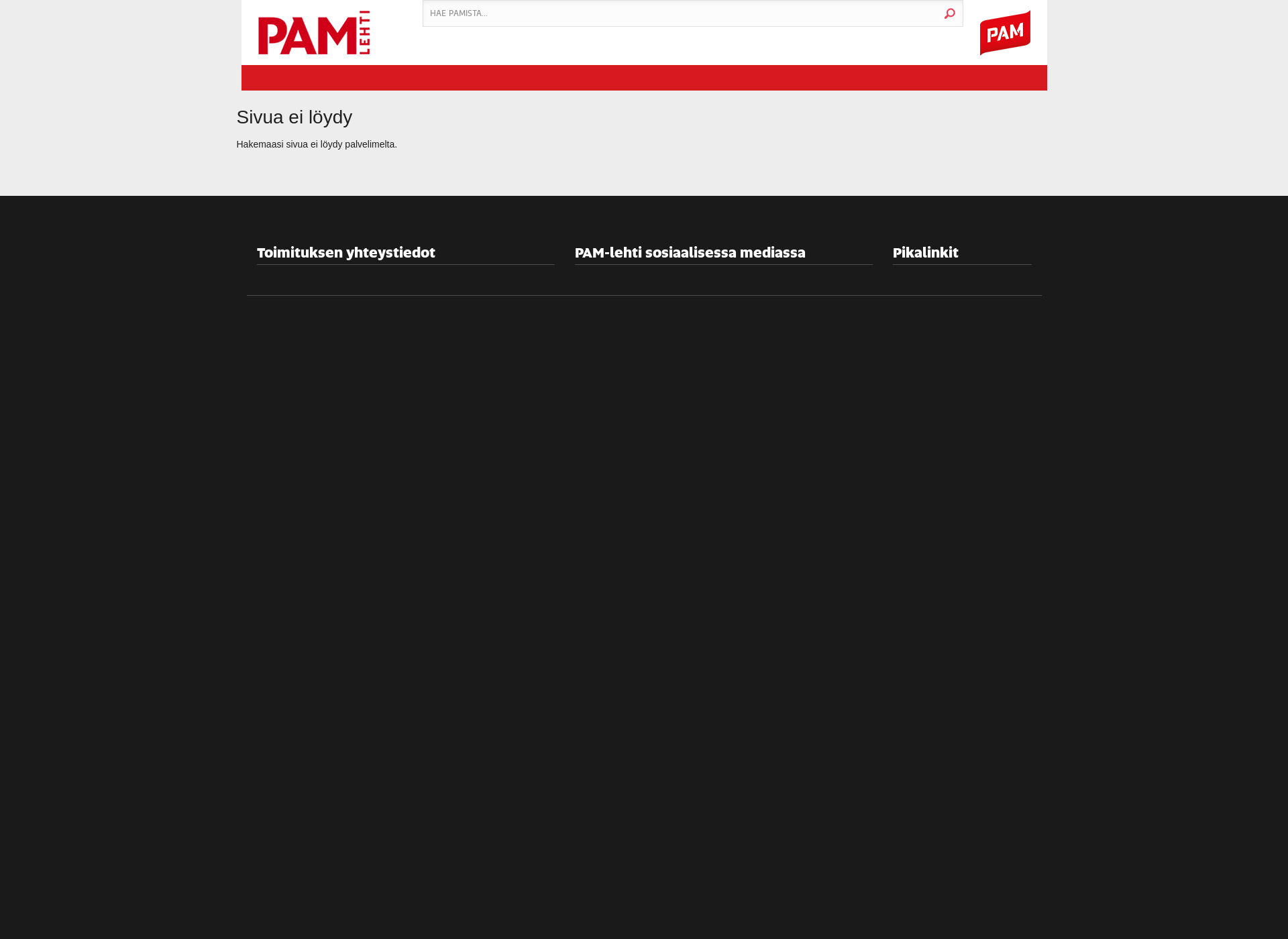 Skärmdump för pamlehti.fi