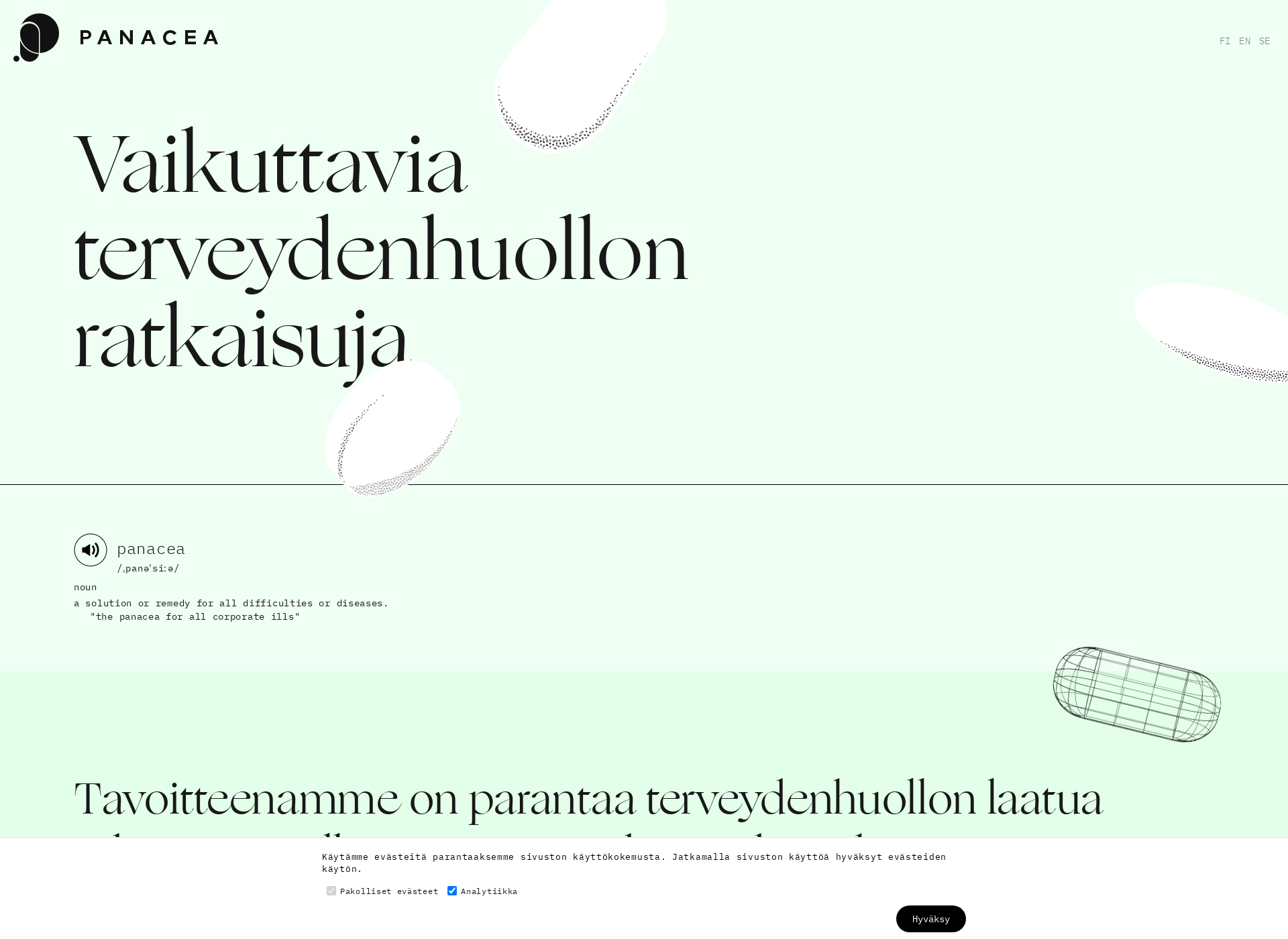 Skärmdump för panacea.fi