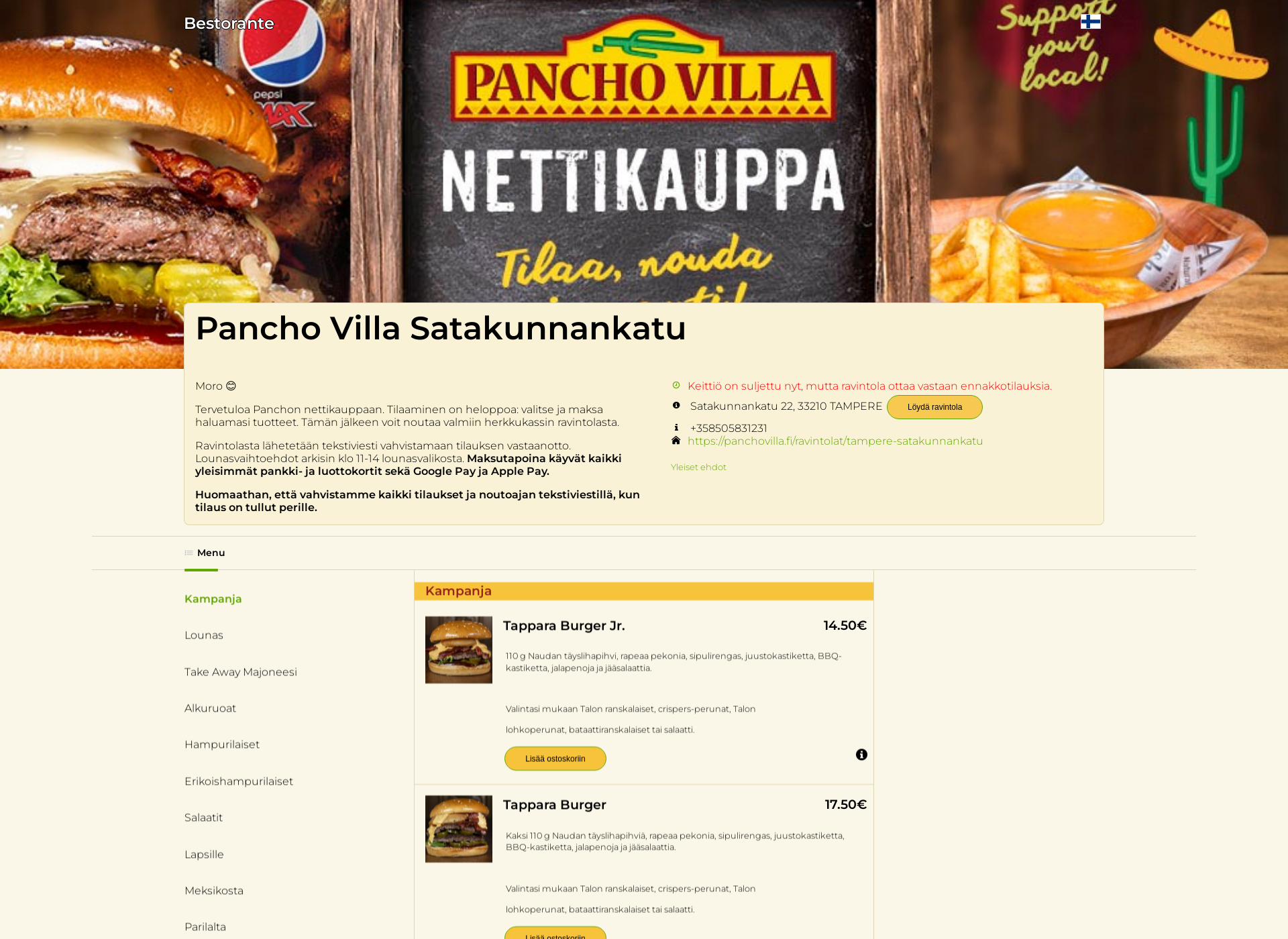 Näyttökuva panchotaxi.fi