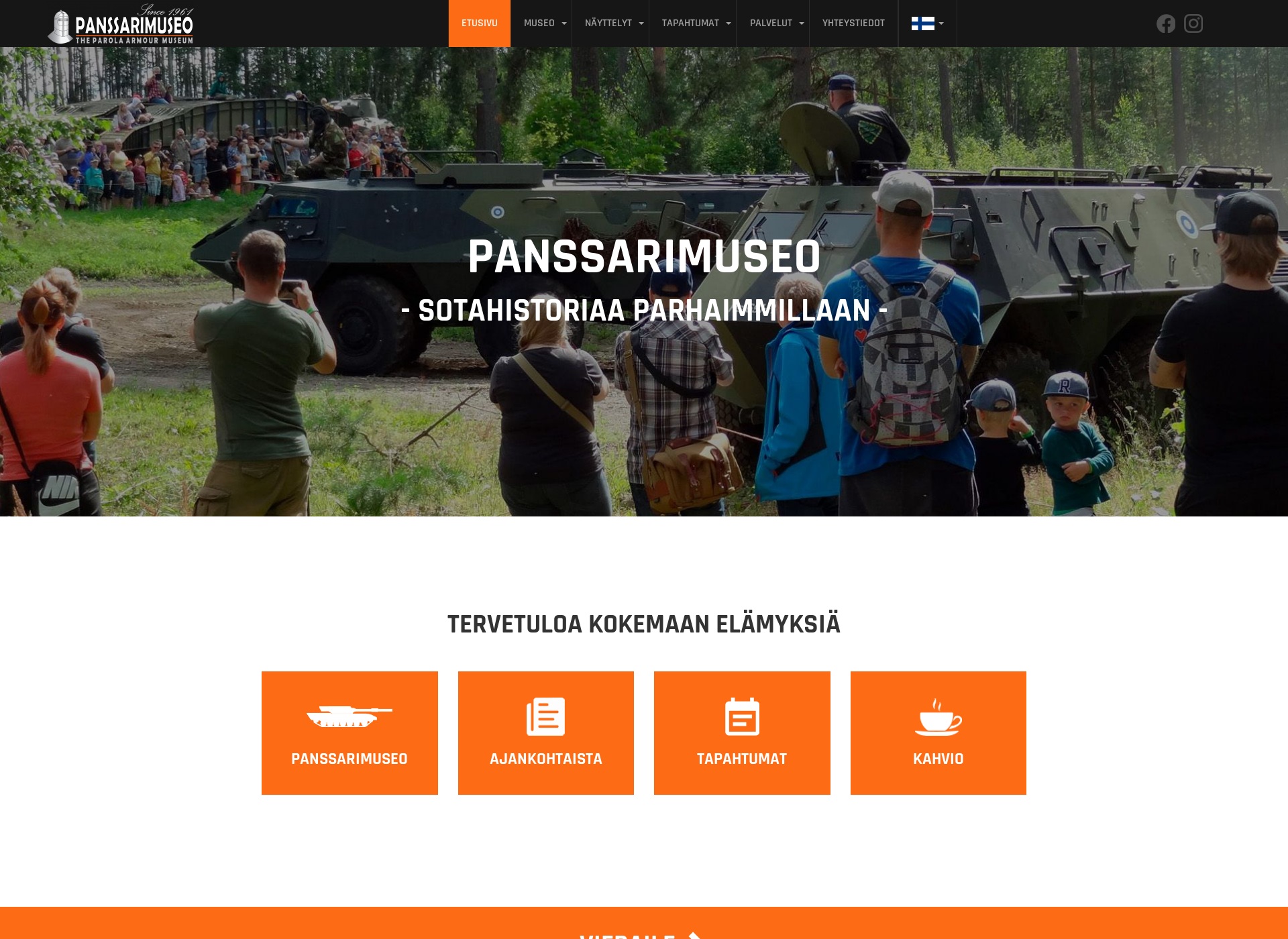 Näyttökuva panssarimuseo.fi
