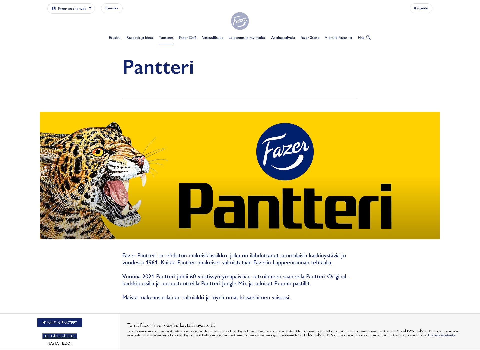 Screenshot for pantteri.fi