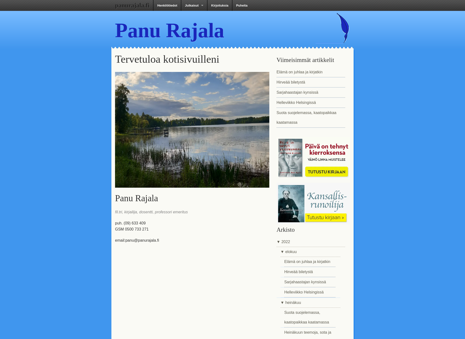 Skärmdump för panurajala.fi