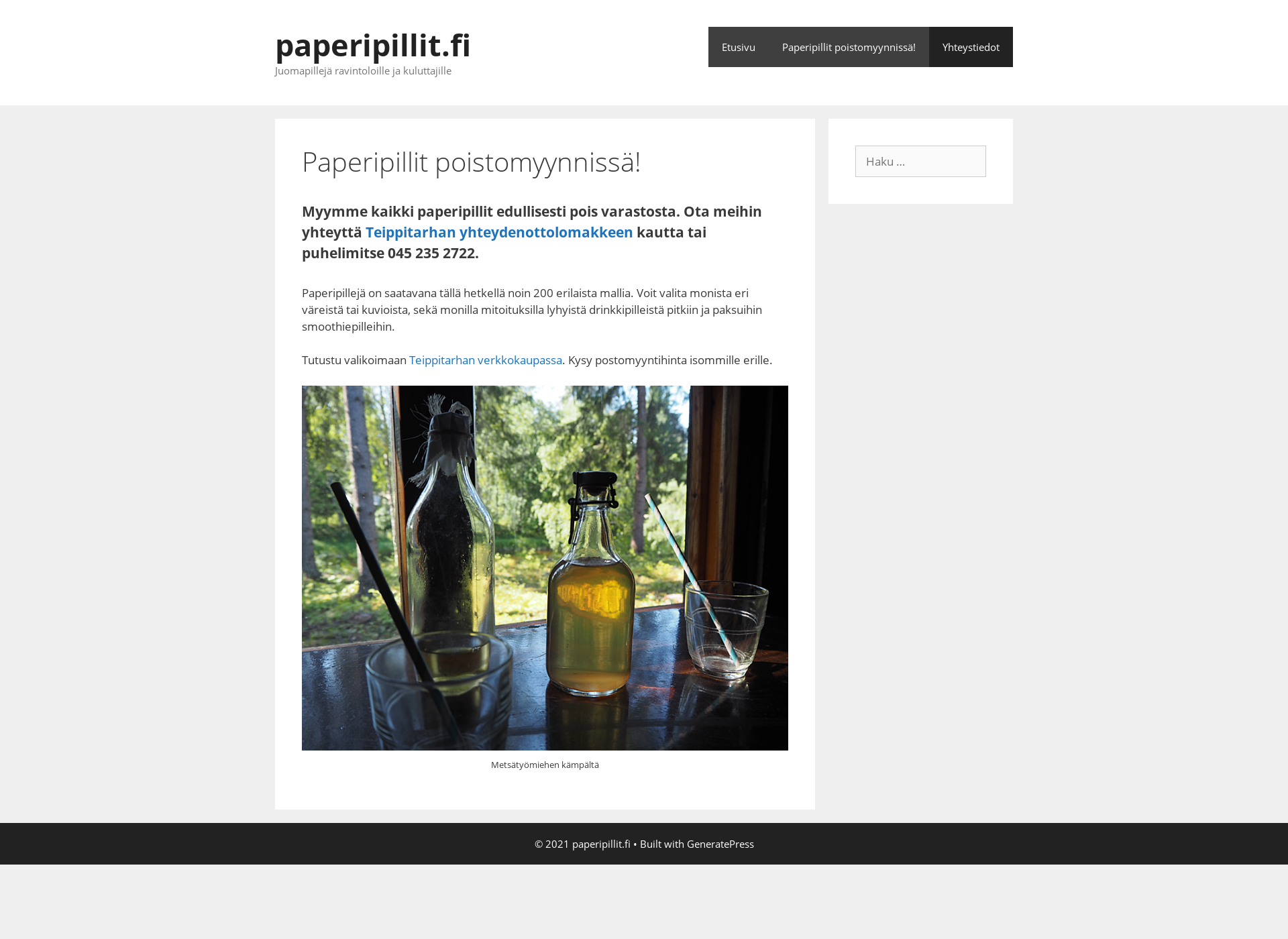 Screenshot for paperipillit.fi