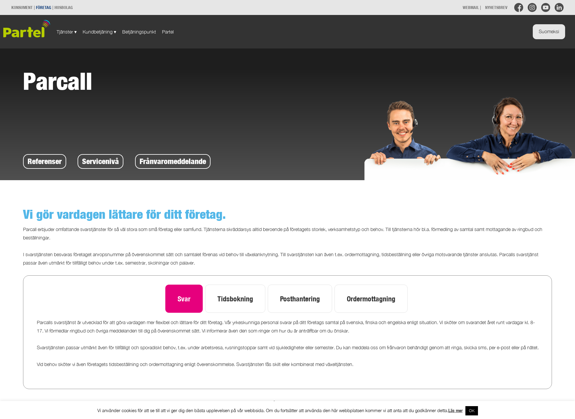 Screenshot for parcall.fi