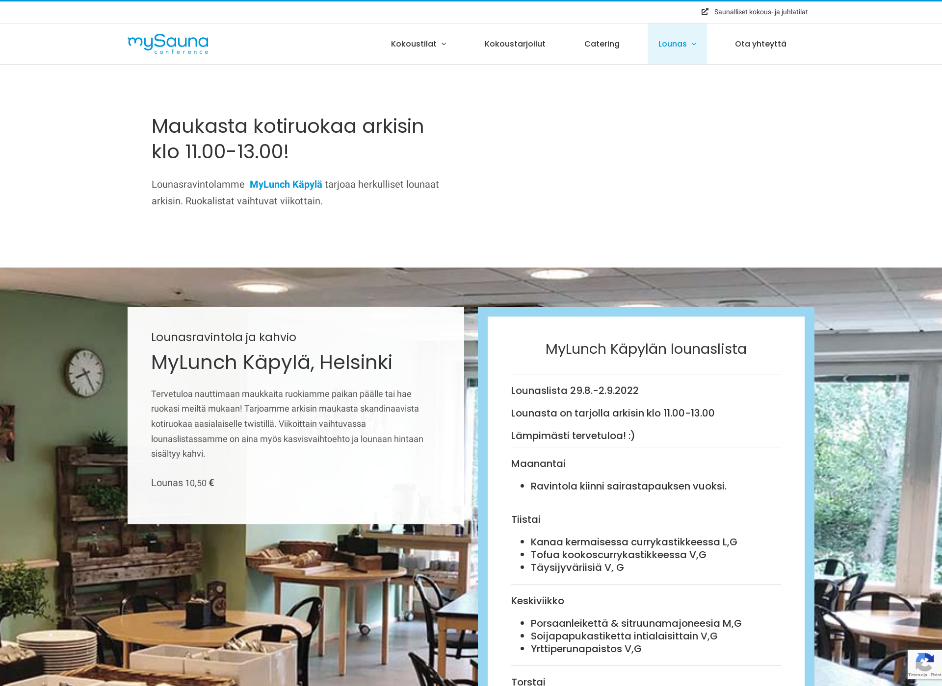 Skärmdump för parempilounas.fi
