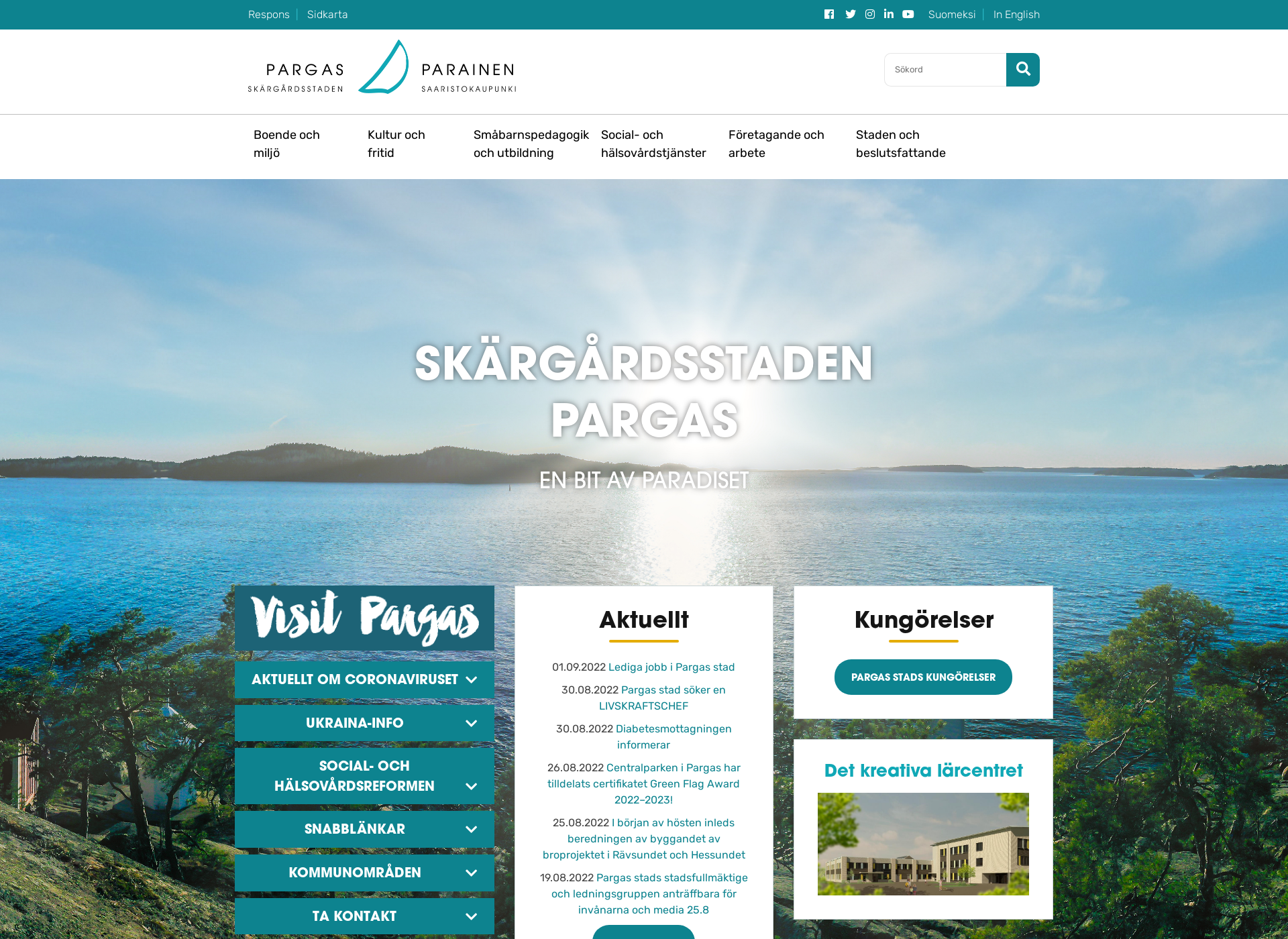 Screenshot for pargas.fi
