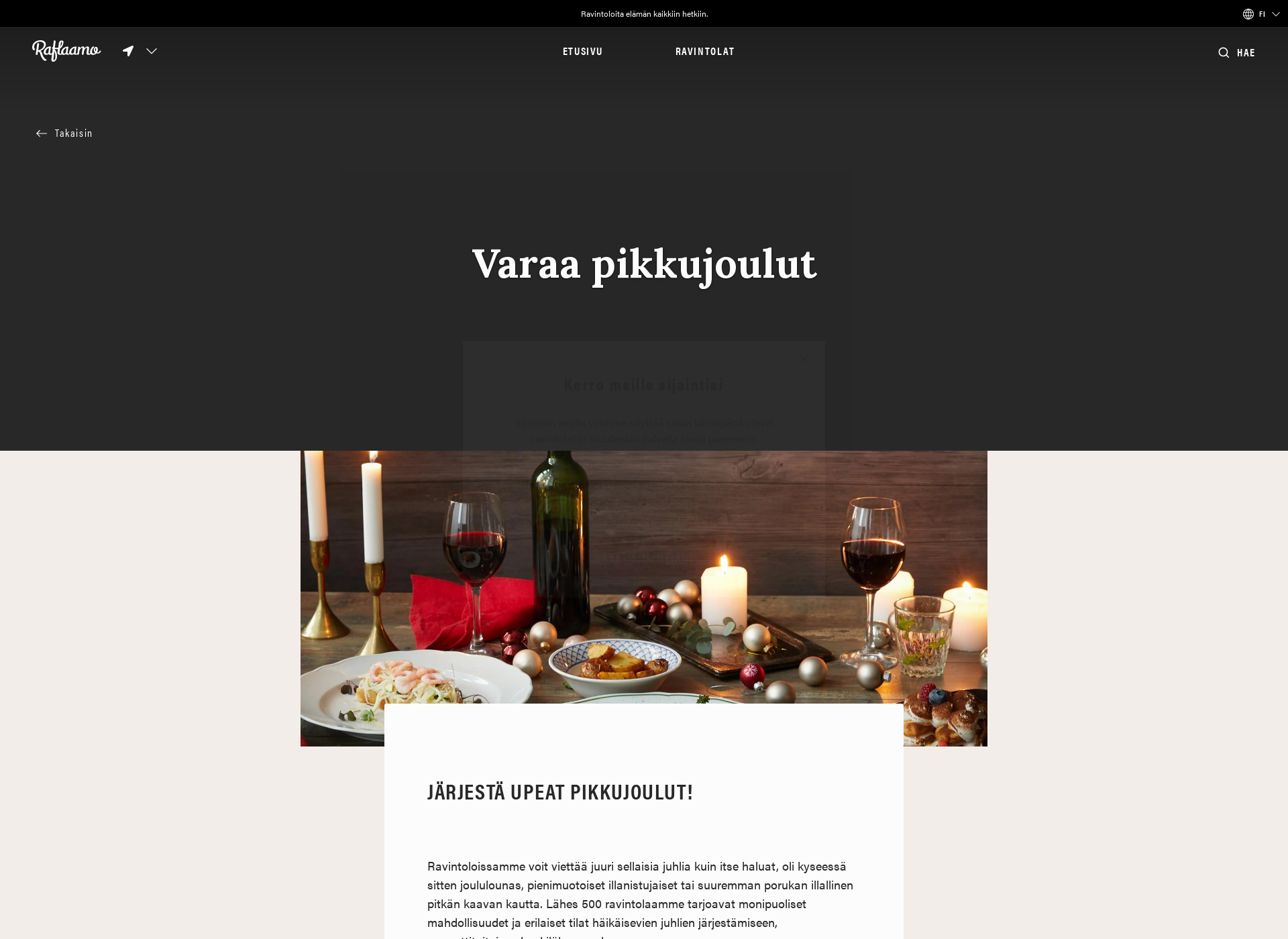 Skärmdump för parhaatpikkujoulut.fi